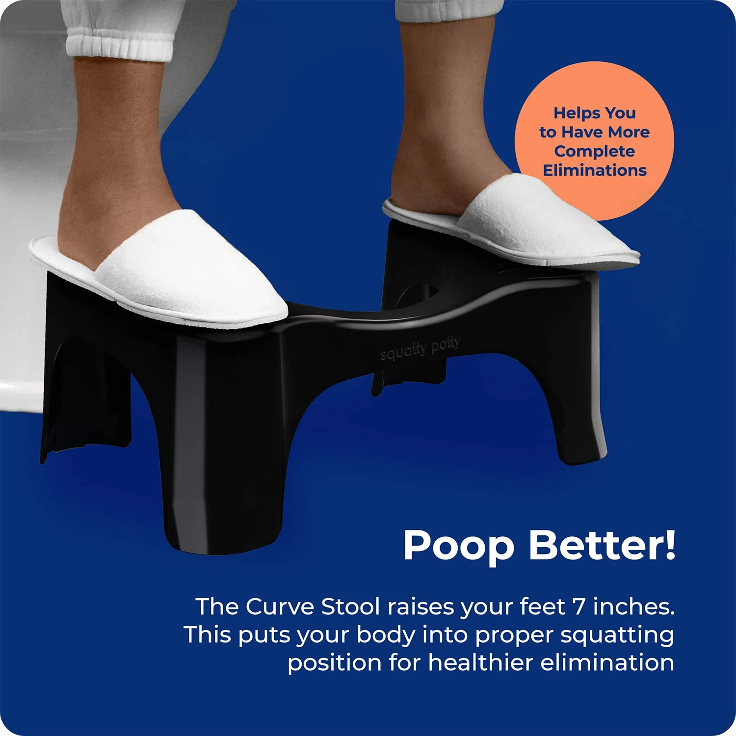 Squatty Potty The Original Bathroom Toilet Stool, Curve Lightweight with Sleek and Modern Design, Black, 7" - Image 11