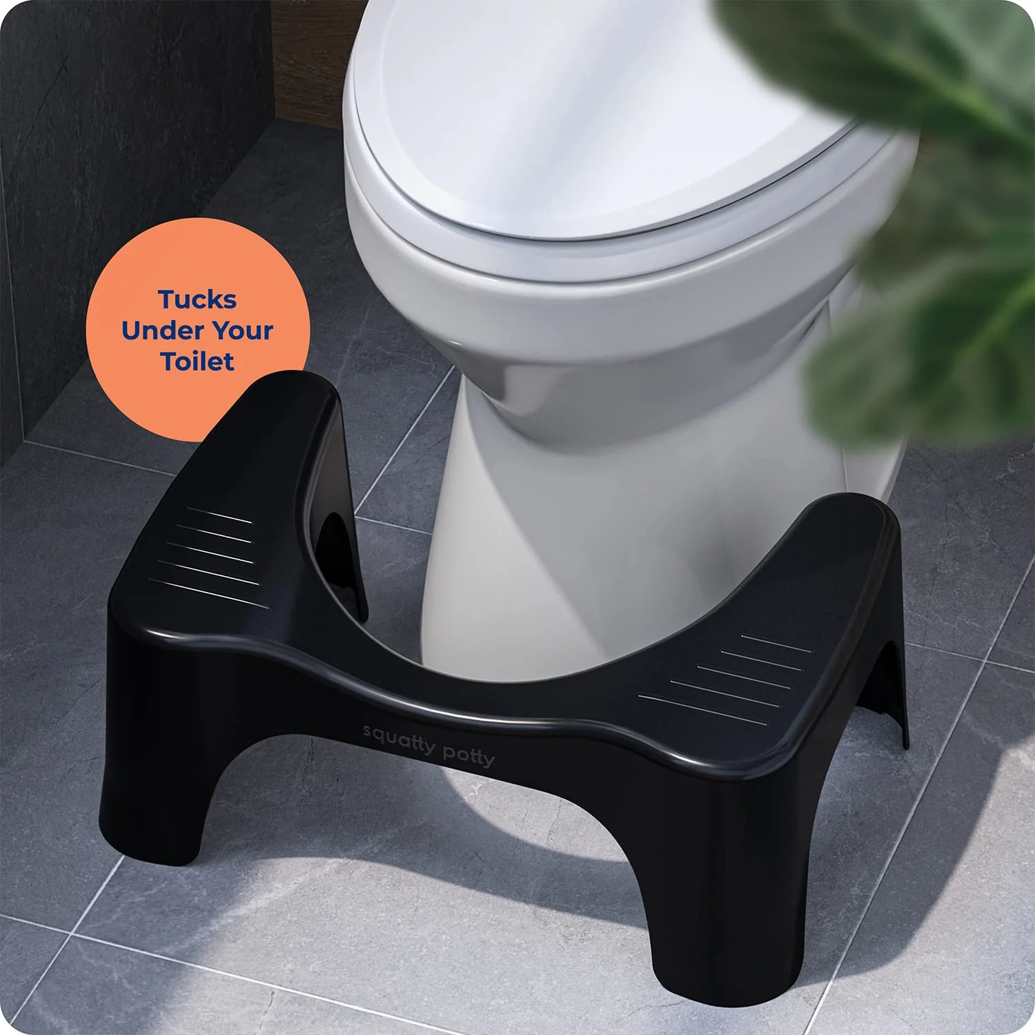 Squatty Potty The Original Bathroom Toilet Stool, Curve Lightweight with Sleek and Modern Design, Black, 7" - Image 5