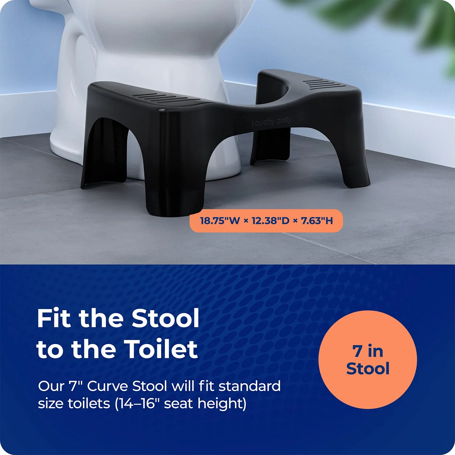 Squatty Potty The Original Bathroom Toilet Stool, Curve Lightweight with Sleek and Modern Design, Black, 7" - Image 8