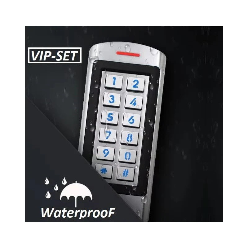 Stainless Waterproof Access Control System Kit, 300kg/660lbs Force Electric Magnetic Lock System Electromagnetic Lock Kit with RFID Keypad/Reader 10 Keyfobs 110V Power Supply Metal Exit Button - Image 2