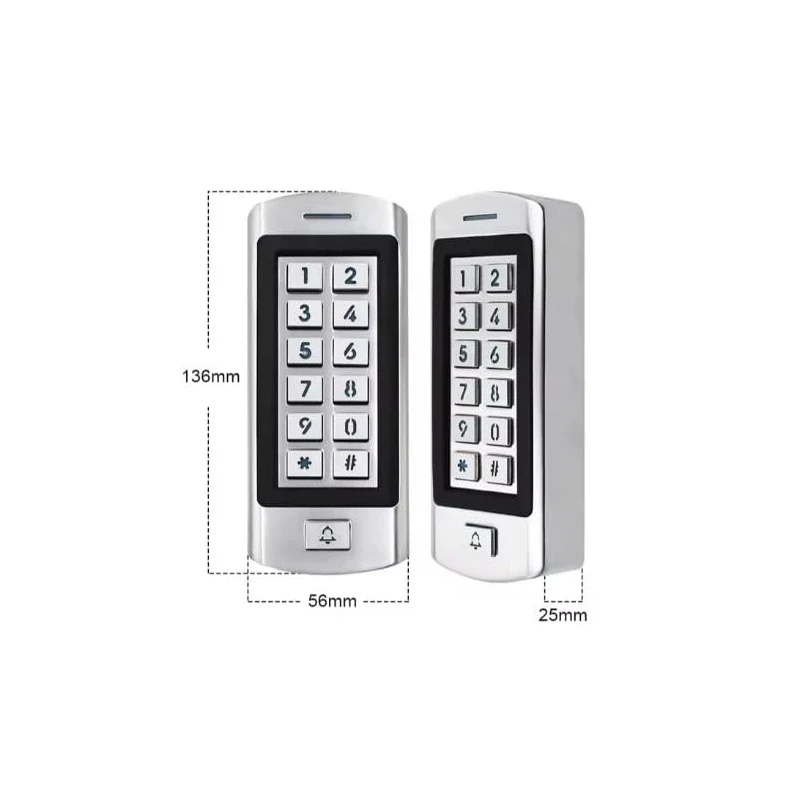 Stainless Waterproof Access Control System Kit, 300kg/660lbs Force Electric Magnetic Lock System Electromagnetic Lock Kit with RFID Keypad/Reader 10 Keyfobs 110V Power Supply Metal Exit Button - Image 3