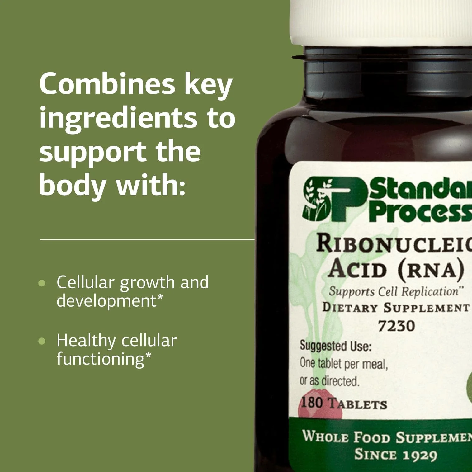 Standard Process Inc. Ribonucleic Acid (RNA) - RNA Supplement with Calcium, and Magnesium Citrate - Vegetarian, Gluten Free - 180 Tablets - Image 5