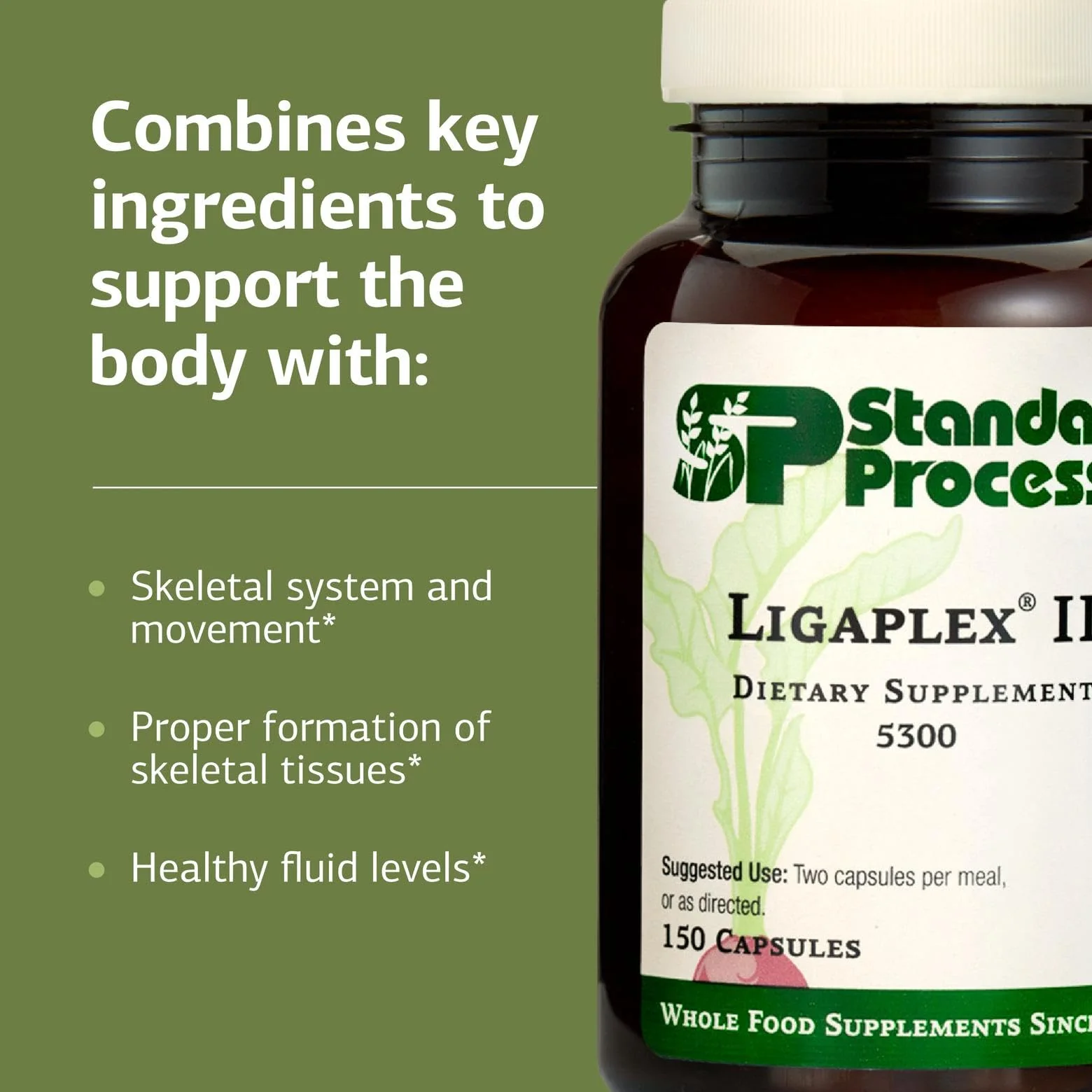Standard Process Ligaplex II - Joint & Bone Support - Manganese Supplement with Vitamin B12, A & D - Skeletal System & Joint Support Supplement - 150 Capsules - Image 5