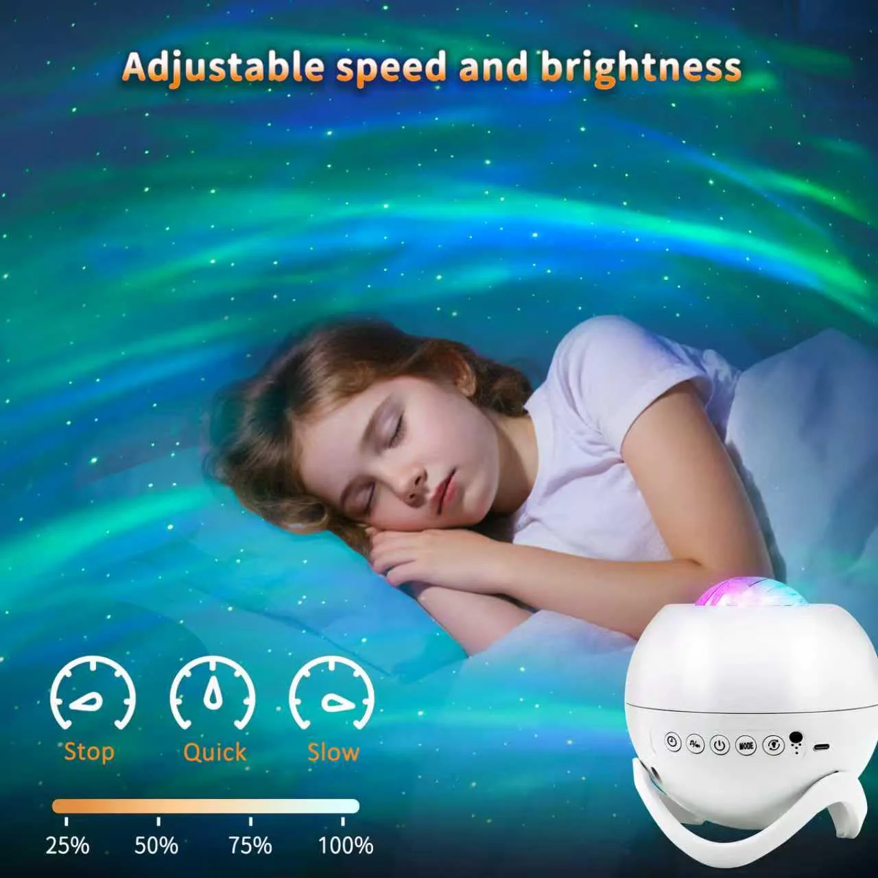 Star Projector Galaxy Projector for Bedroom, White Noise Bluetooth Speaker Northern Lights Projector, Suitable Gaming, Home Theater, Adult, Christmas Mood Night Light - Image 6