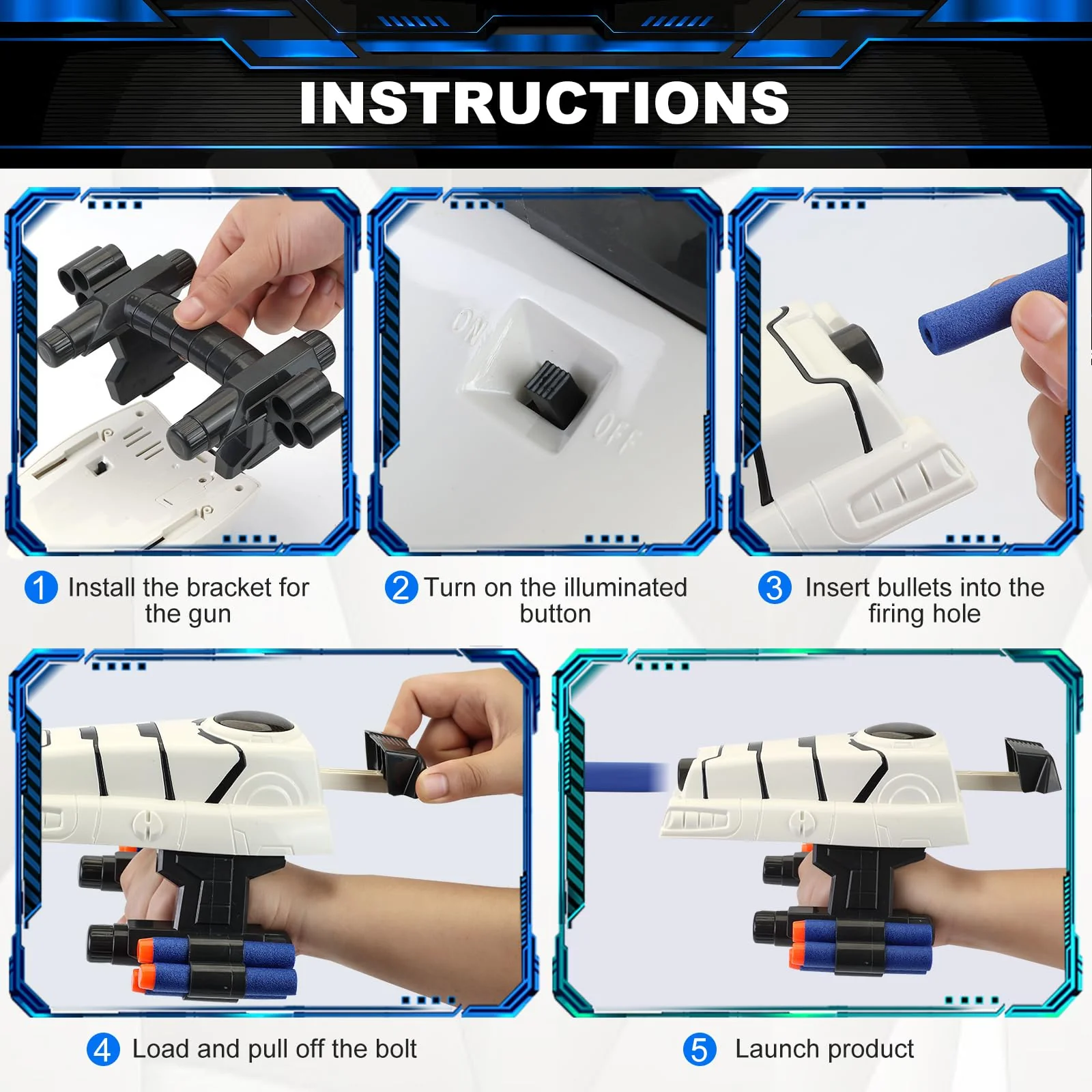 Star & Wars Stormtrooper Toys Foam Blaster for 5 6 7 8 9 + Year Old Boys, Superhero Power Blast Gauntlet Toys with 30 Darts for Costume & Role Play Gifts for Birthday Christmas - Image 5