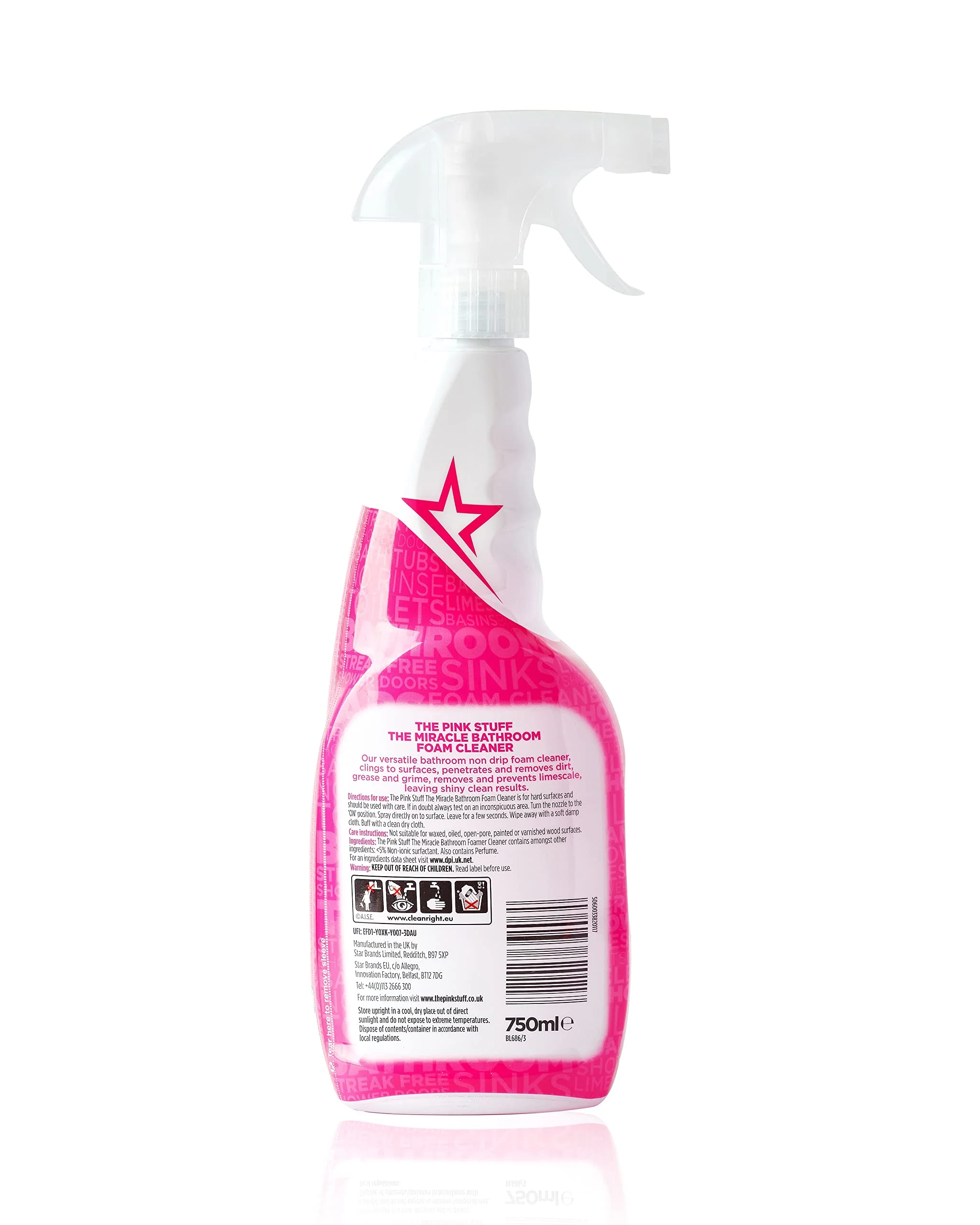 Stardrops - The Pink Stuff - The Miracle Bathroom Foam Cleaner 750ml 3-Pack Bundle (3 Bathroom Foam Spray) - Image 6