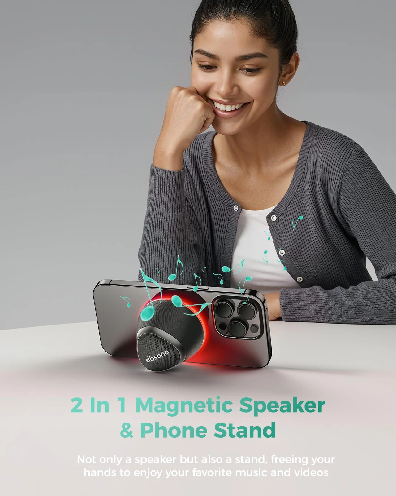 Stocking Stuffers for Men Women Teens: White Elephant Gifts for Adults HD Sound Bluetooth Speaker with Phone Stand, Cool Gadgets, Christmas Birthday Anniversay Gifts Ideas Girl Trendy Stuff-Black - Image 7