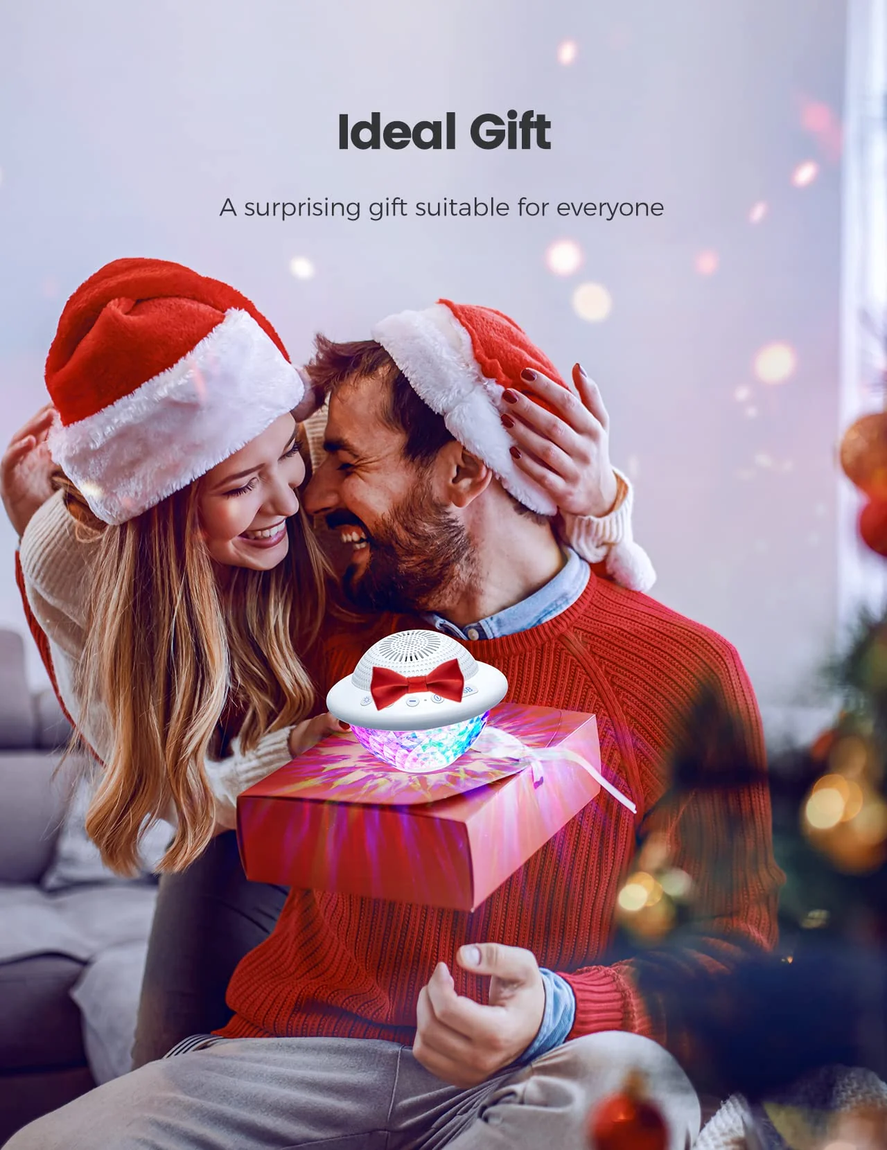 Stocking Stuffers for Teen Girls Boys: Christmas White Elephant Gifts for Adults Women Girl Trendy Stuff, Floating Pool Speakers with Colorful Lights, IPX7 Waterproof Hot Tub Bluetooth Speaker - White - Image 2
