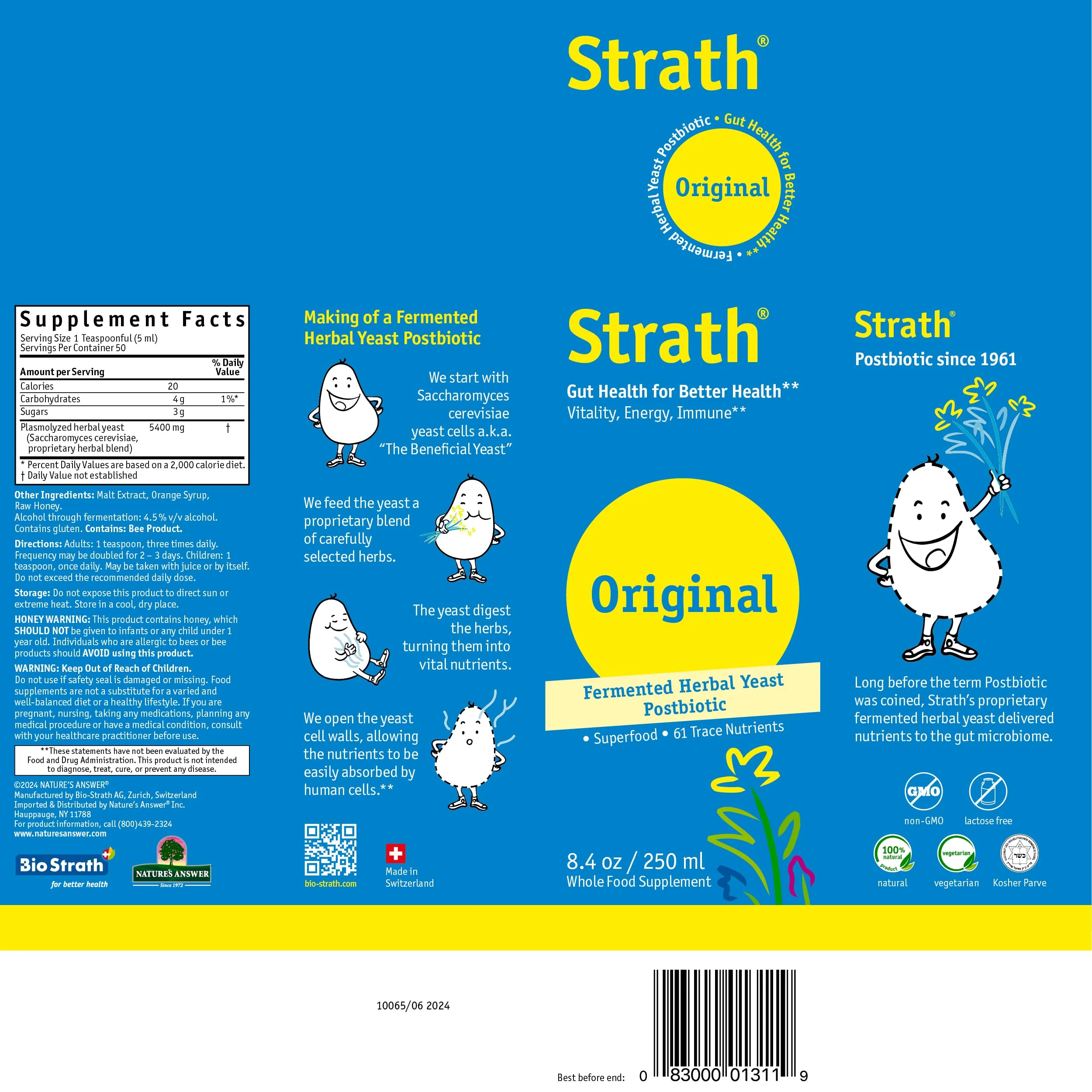 Strath Nutritional Yeast Liquid Syrup 8.4 Oz - Vegetarian, Lactose Free, Artificial Additive Free - Digestive Support, Nutrient Absorption - Unflavored Daily Supplement - Prebiotic and Postbiotic - Image 2