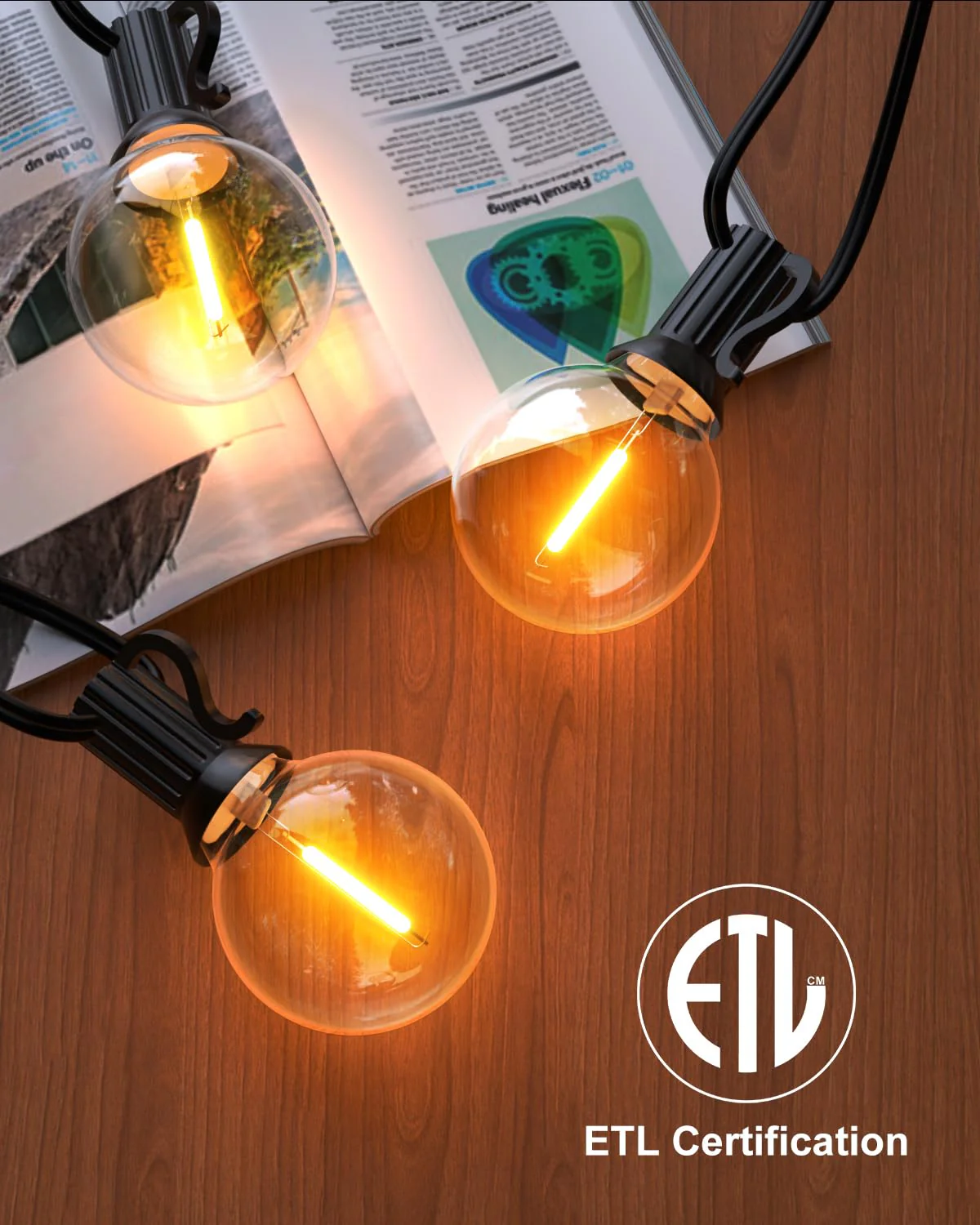 String Lights for Outside 150FT,Dimmable Waterproof Outdoor String Lights with 75+2 Shatterproof G40 Globe Bulbs Connectable LED Patio Lights, Commercial Hanging Lights for Christmas Backyard Party - Image 3