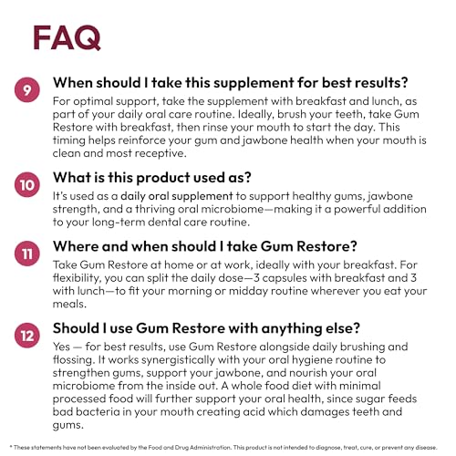Strong Jaw Gum Restore - Gum Care + Teeth Vitamins - Gum Health & Oral Health - Supports Receding Gums & Gum Care - Dental Vitamins for Adults – 180 Capsules, Non-GMO Gum Health Supplements - Image 2