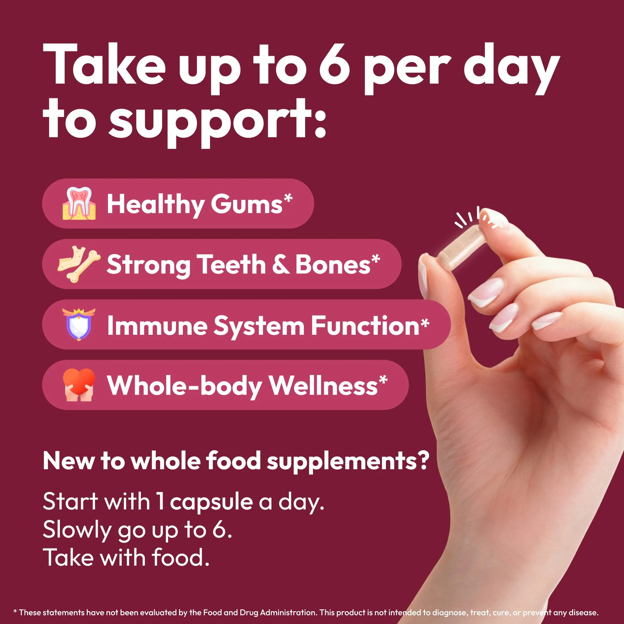 Strong Jaw Gum Restore - Gum Care + Teeth Vitamins - Gum Health & Oral Health - Supports Receding Gums & Gum Care - Dental Vitamins for Adults – 180 Capsules, Non-GMO Gum Health Supplements - Image 9