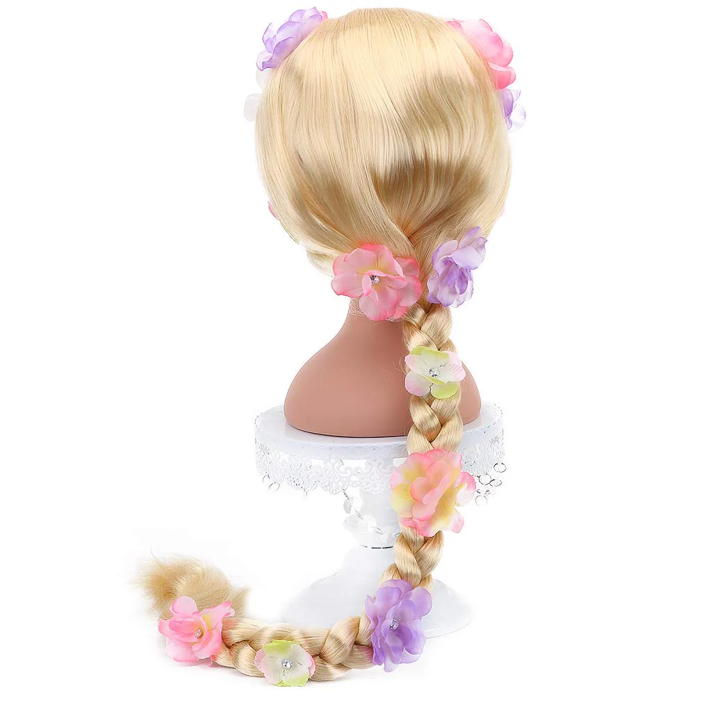 STYLER Long Blonde Rapunzel Wigs For Kids - Princess Girl Costume Cosplay Fairytale Ball Braid Wigs For Halloween Christmas Party Hair - Image 4