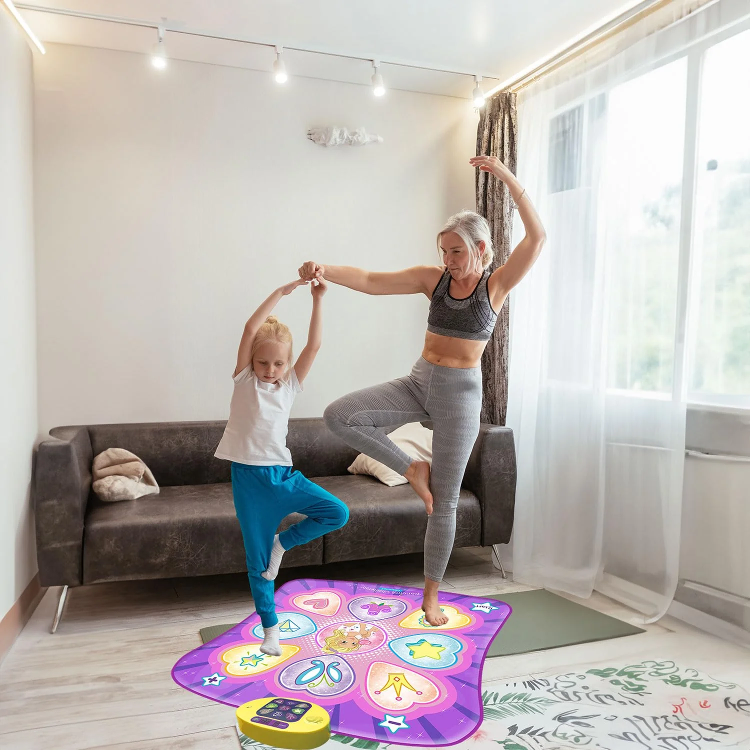 SUNLIN Dance Mat Toys for Girls Ages 3-10 | Dance Pad with LED Lights, Adjustable Volume, 9 Built-in Music, 7 Game Modes, 5 Challenge Levels | Christmas Birthday Gifts for 3 4 5 6 7 8+ Years Old Girl - Image 6