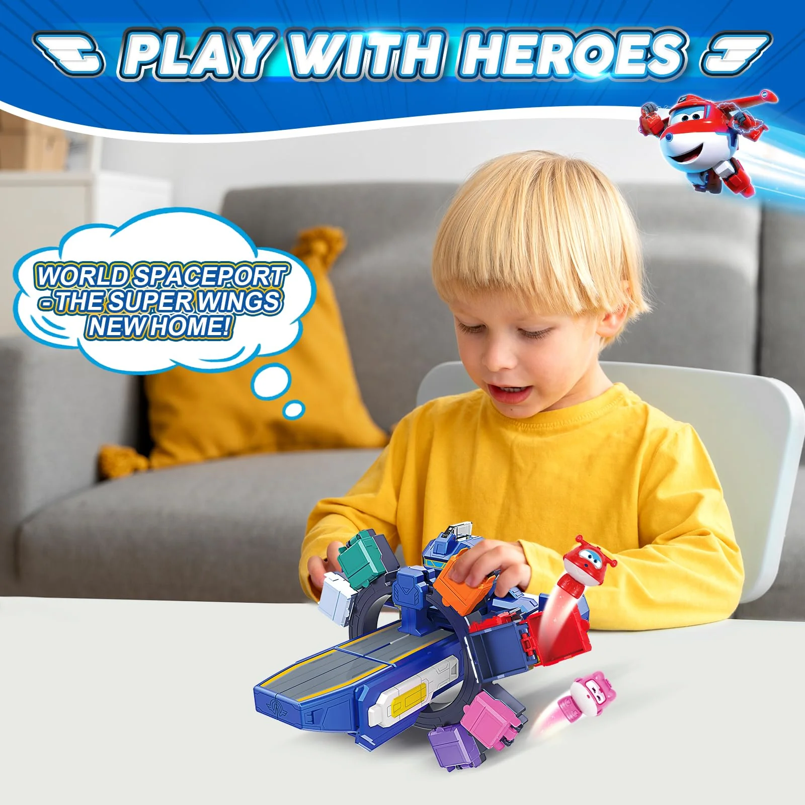 Super Wings Transforming Toys, 10 inch World Aircraft Transform Figures Toys, 3 in 1 Mode Rescue Bots Action Figure Toy Figures for 4-8 Year Old Boys, Plane Toy for Toddlers Kids Age 4 5 6 7 8 - Image 4
