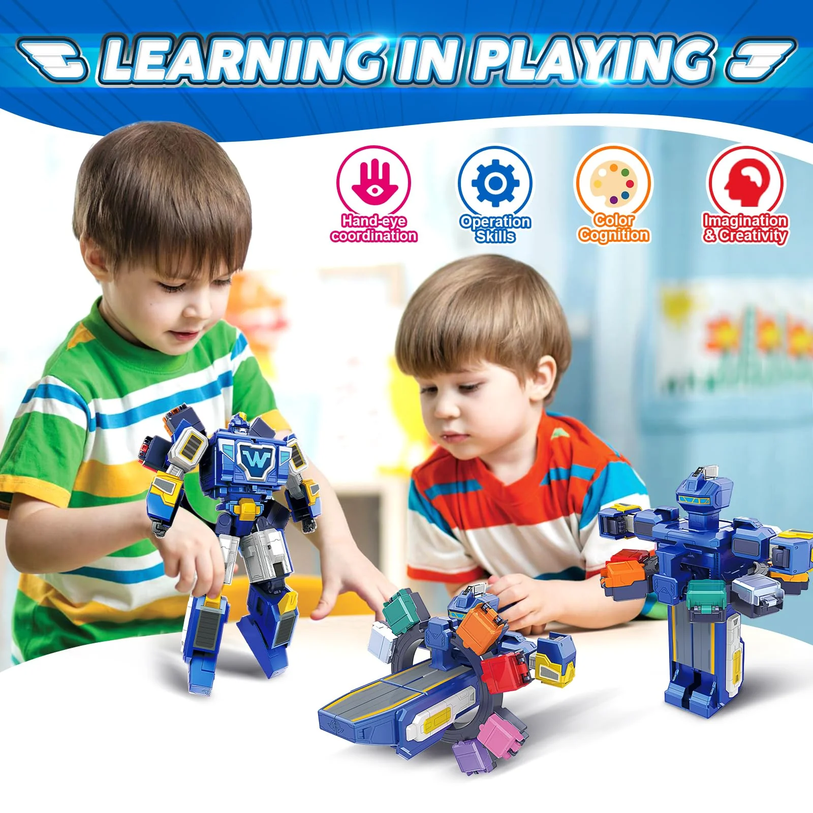 Super Wings Transforming Toys, 10 inch World Aircraft Transform Figures Toys, 3 in 1 Mode Rescue Bots Action Figure Toy Figures for 4-8 Year Old Boys, Plane Toy for Toddlers Kids Age 4 5 6 7 8 - Image 5