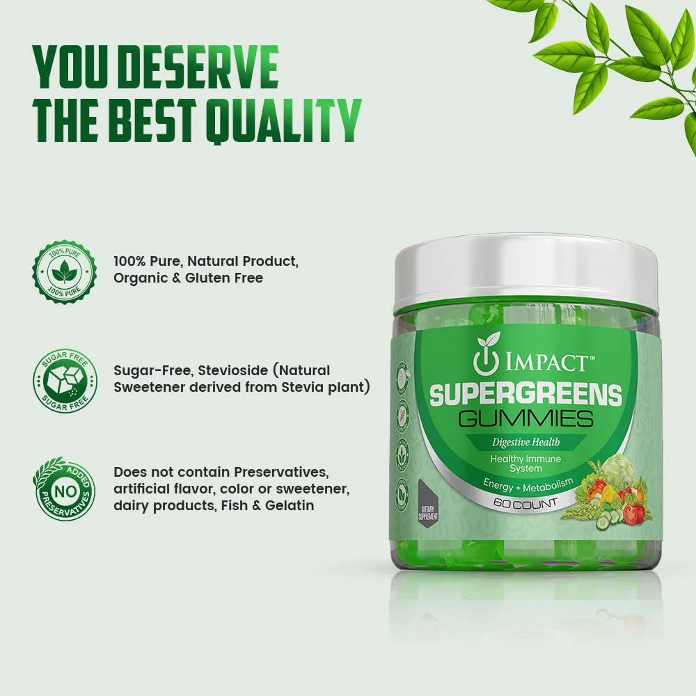 Supergreens Veggies Gummies - Vegetarian Fiber Gummies for Adults & Kids - Daily Green Superfoods with 35+ Essential Vitamins & Support Immunity & Gut Health - 4g of Fiber per Two Gummy (60 Count) - Image 3