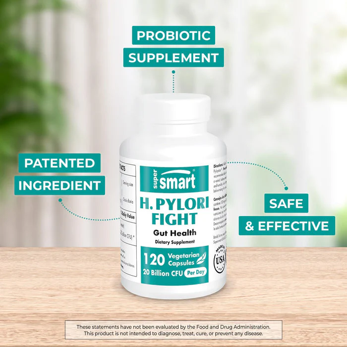 Supersmart - H. Pylori Fight 20 Billion CFU per Day - Probiotic Lactobacillus Reuteri Supplement | Non-GMO & Gluten Free - 120 Vegetarian Capsules - Image 7