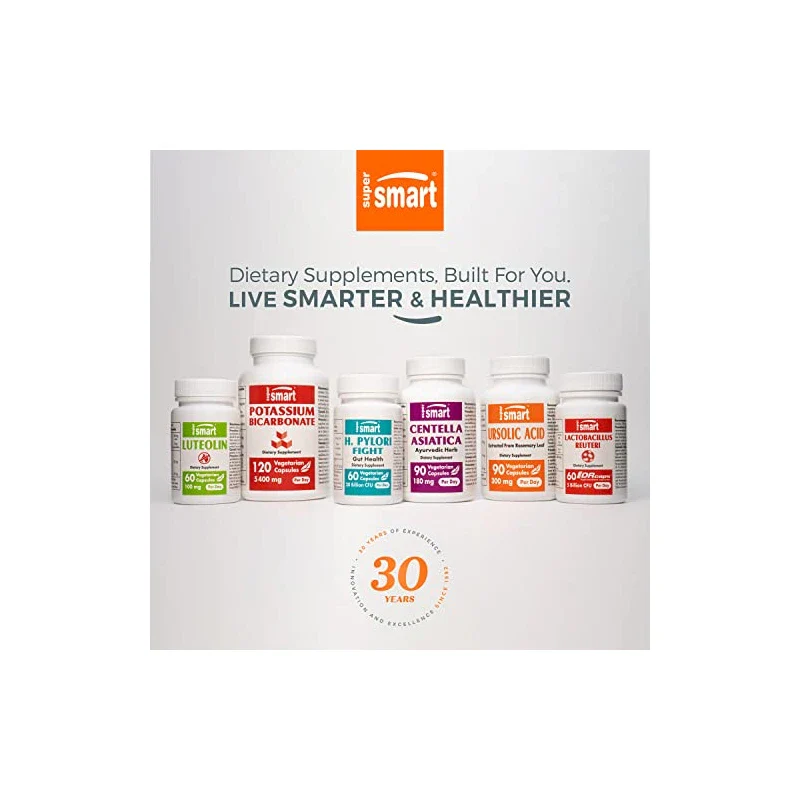 Supersmart Supersmart - BHT 300 mg Per Day - Butylated Hydroxytoluene - Powerful Antioxidant & Immune Support - Anti Aging Supplement | Non-GMO & Gluten Free - 90 Vegetarian Capsules - Image 8