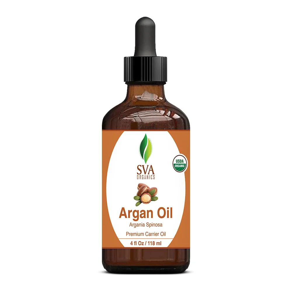 SVA Argan Oil Organic - 4 Fl Oz – 100% Natural Cold Pressed Organic Argan Oil - for Face, Skin Care, Hair Care, Scalp Massage & Body Massage – Carrier Oil with Dropper - Image 6
