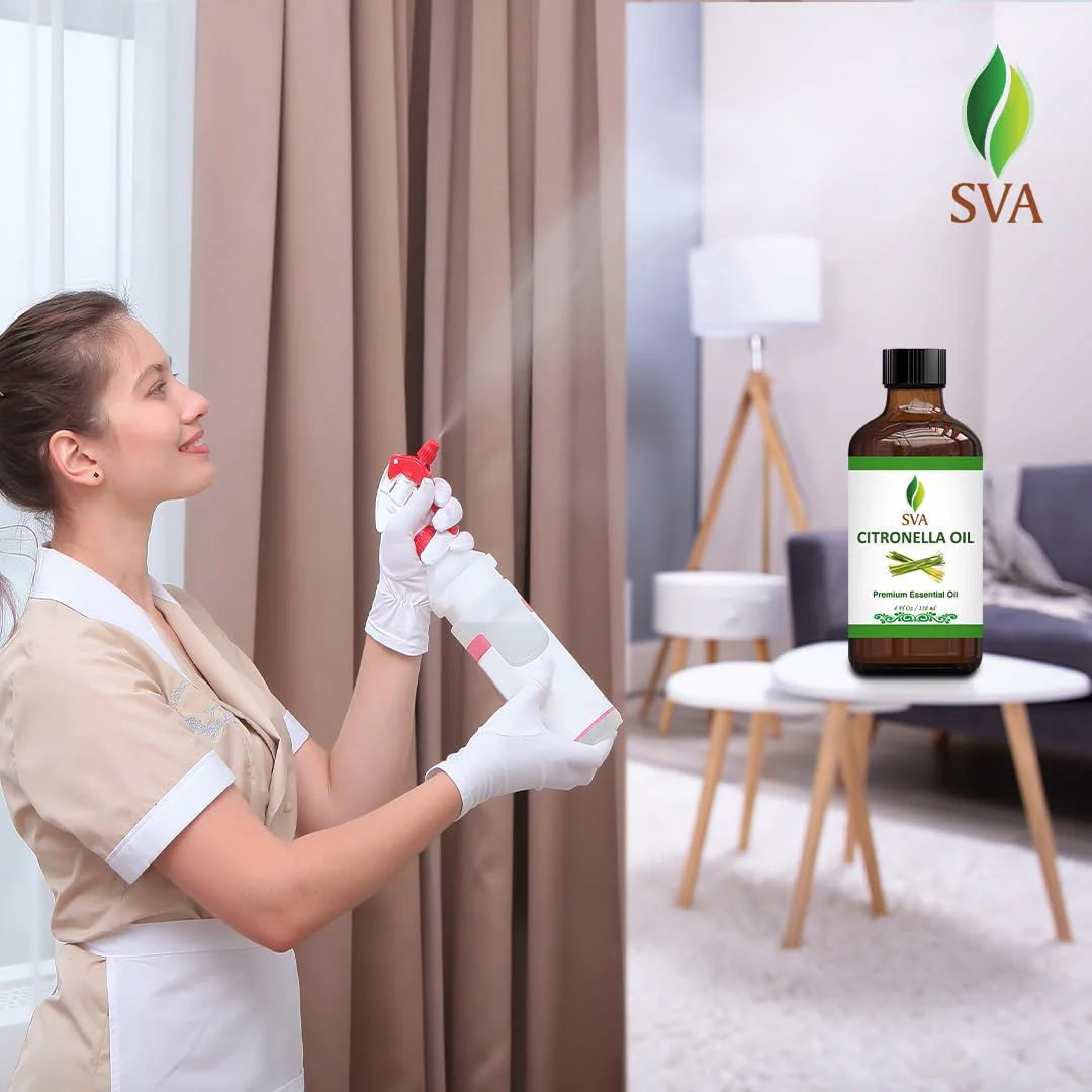 SVA Citronella Essential Oil – 4 Fl Oz – 100% Natural Citronella Oil - for Diffuser, Hair Care, Face, Skin Care, Aromatherapy, Scalp and Body Massage, Soap and Candle Making - with Dropper - Image 3