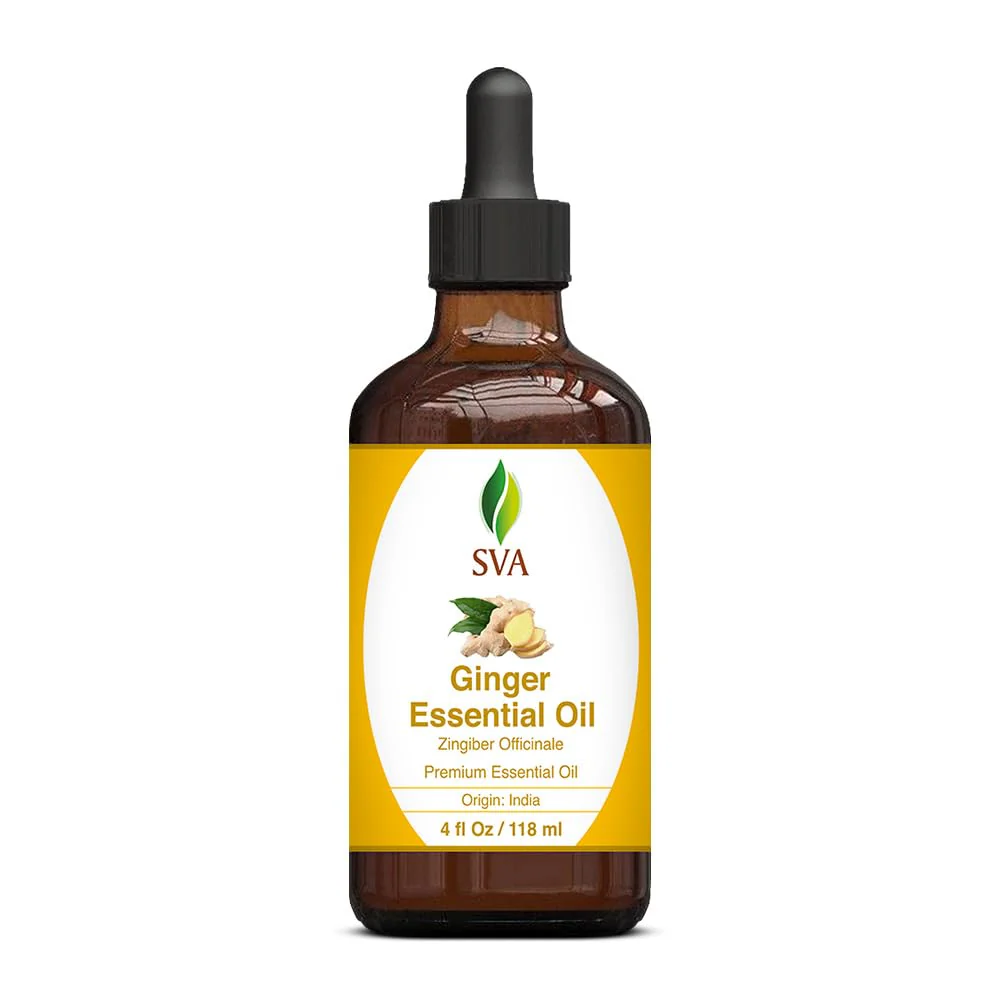 SVA Ginger Essential Oil – 4 Fl Oz – 100% Natural Ginger Oil - for Diffuser, Hair Care, Face, Skin Care, Aromatherapy, Scalp and Body Massage, Soap and Candle Making – with Dropper - Image 7