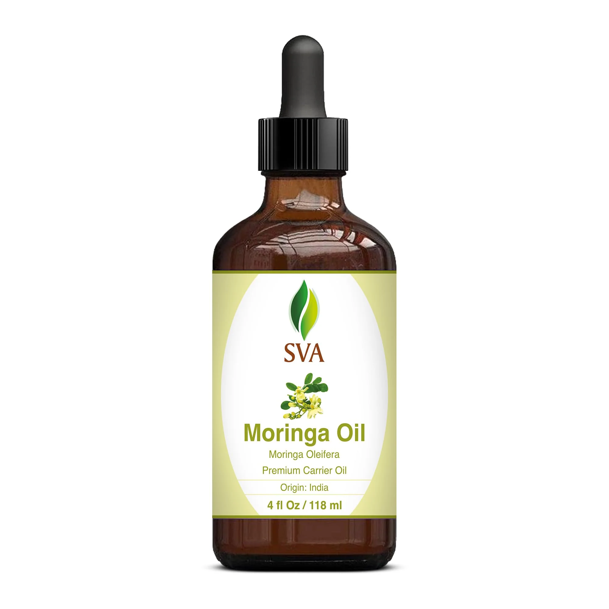 SVA Moringa Seed Oil - 4 Fl Oz – 100% Natural Cold Pressed Moringa Oil - for Face, Skin Care, Hair Care, Scalp Massage & Body Massage – Carrier Oil with Dropper - Image 7