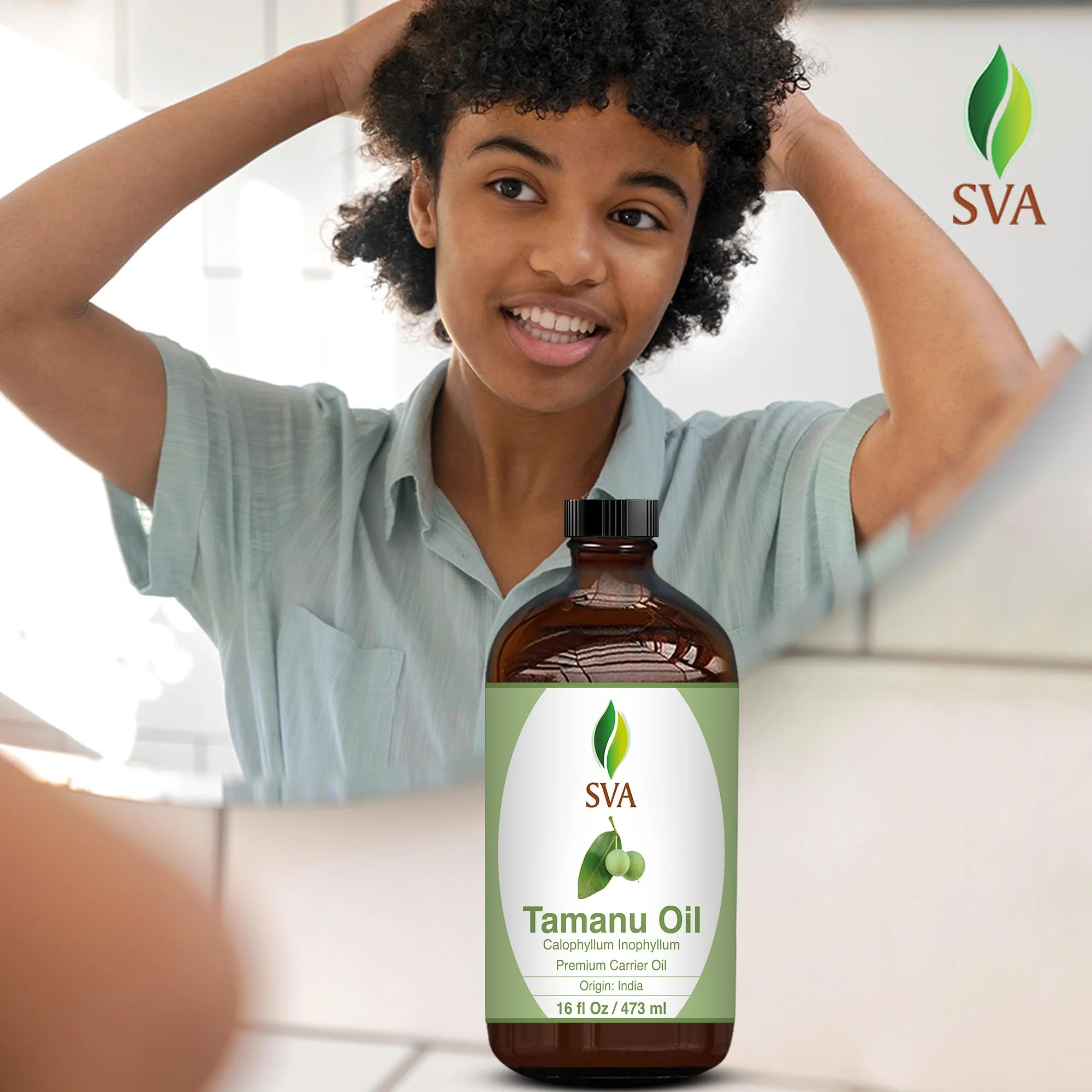 SVA Tamanu Seed Oil - 16 Fl Oz – 100% Natural Cold Pressed Tamanu Oil - for Face, Skin Care, Hair Care, Scalp Massage & Body Massage – Carrier Oil - Image 4