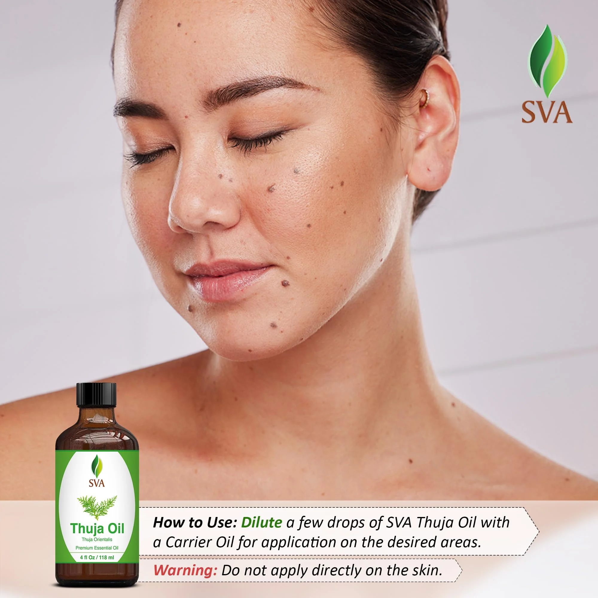 SVA Thuja Essential Oil – 4 Fl Oz – 100% Natural Thuja Oil - for Diffuser, Hair Care, Face, Skin Care, Aromatherapy, Scalp and Body Massage, Soap and Candle Making – with Dropper - Image 3