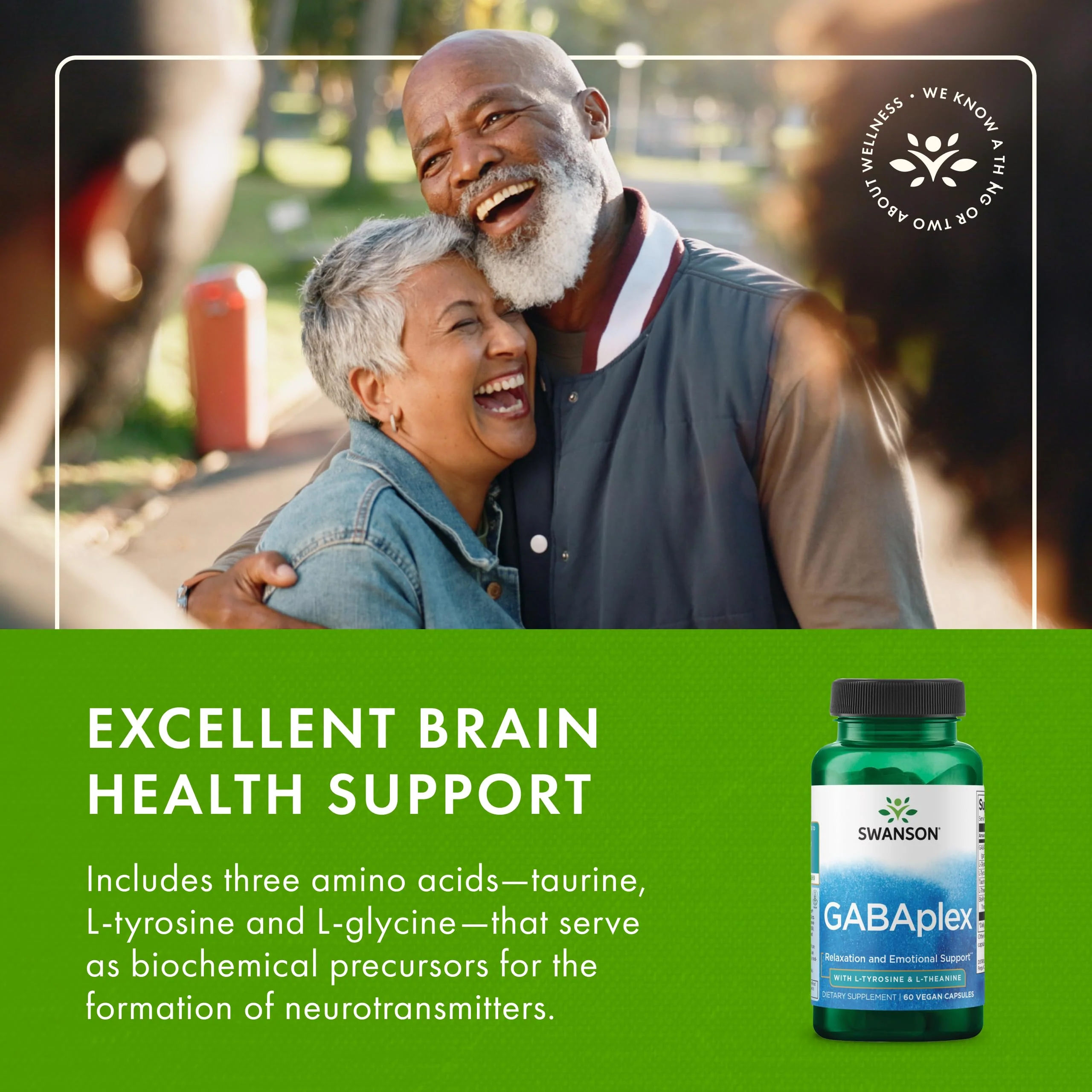 Swanson Amino Acid Gabaplex w/L-Tyrosine & L-Theanine 60 Veg Capsules - Image 3