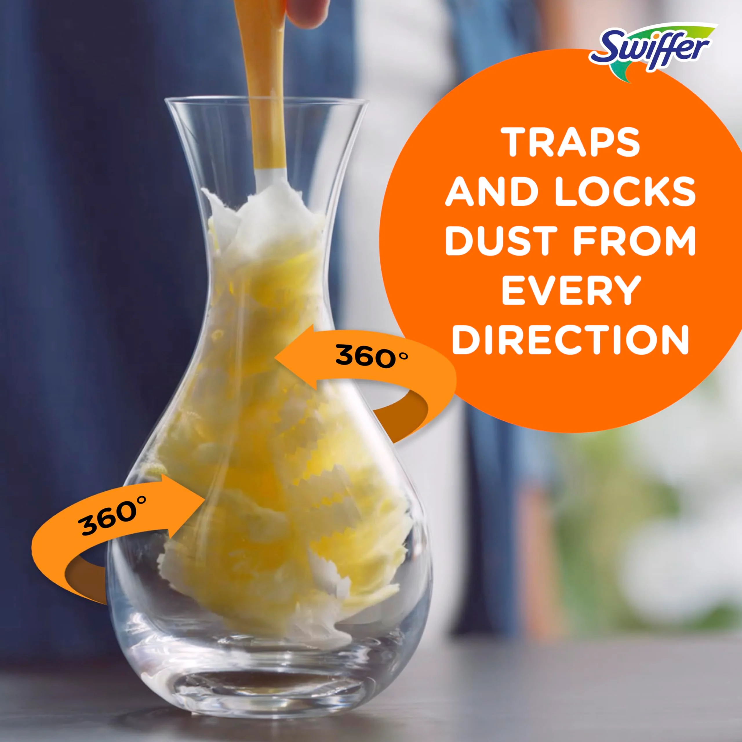 Swiffer Duster Heavy Duty Dusting Kit, Cleaning Supplies, 3 ft Extended Handle, 1 Duster, 12 Refills - Image 6