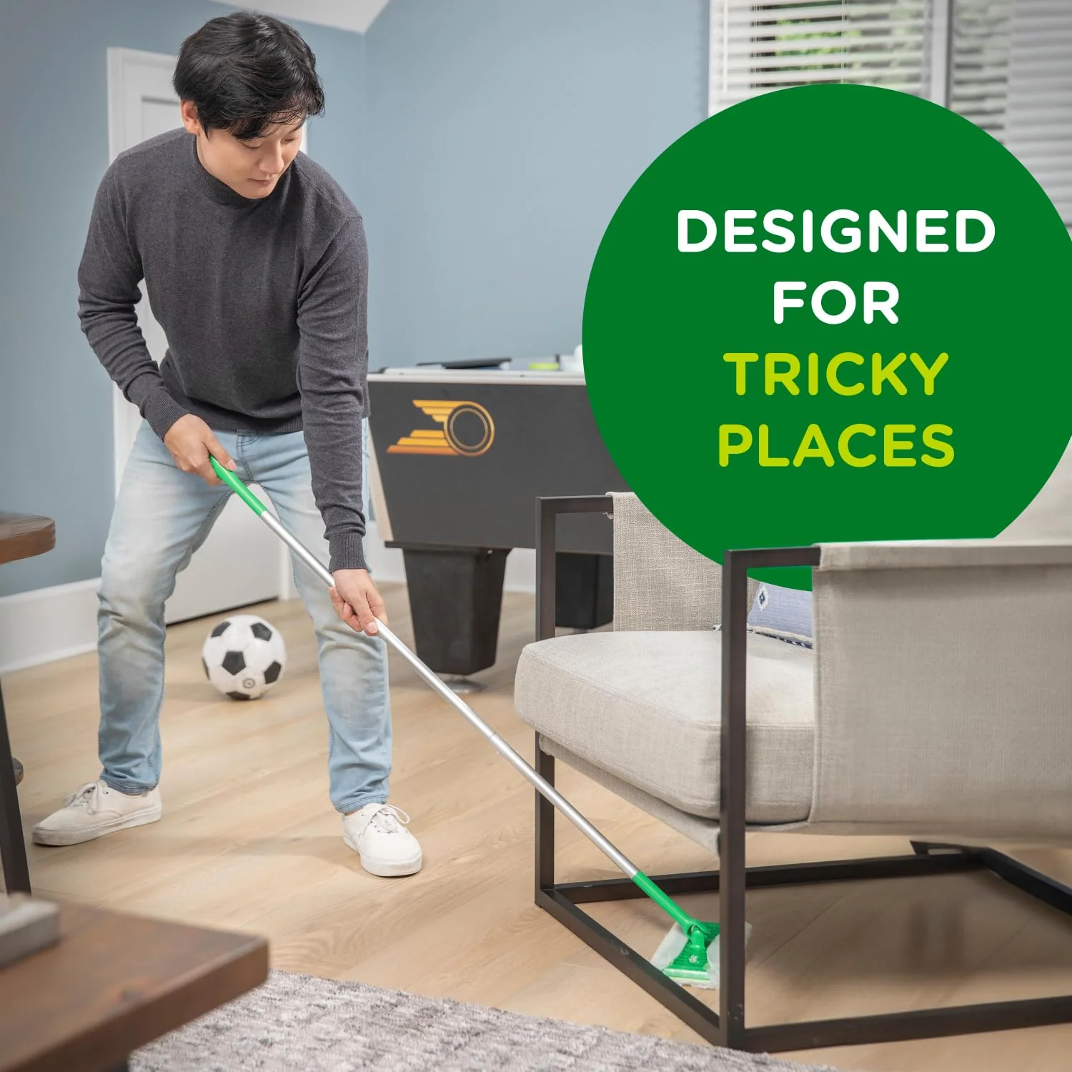 Swiffer Sweeper 2-in-1 Dry + Wet Floor Mopping and Sweeping Kit, Multi-Surface Kit for Floor Cleaning, Kit Includes 1 Sweeper, 14 Dry Sweeping Cloths, 5 Wet Mopping Cloths - Image 3