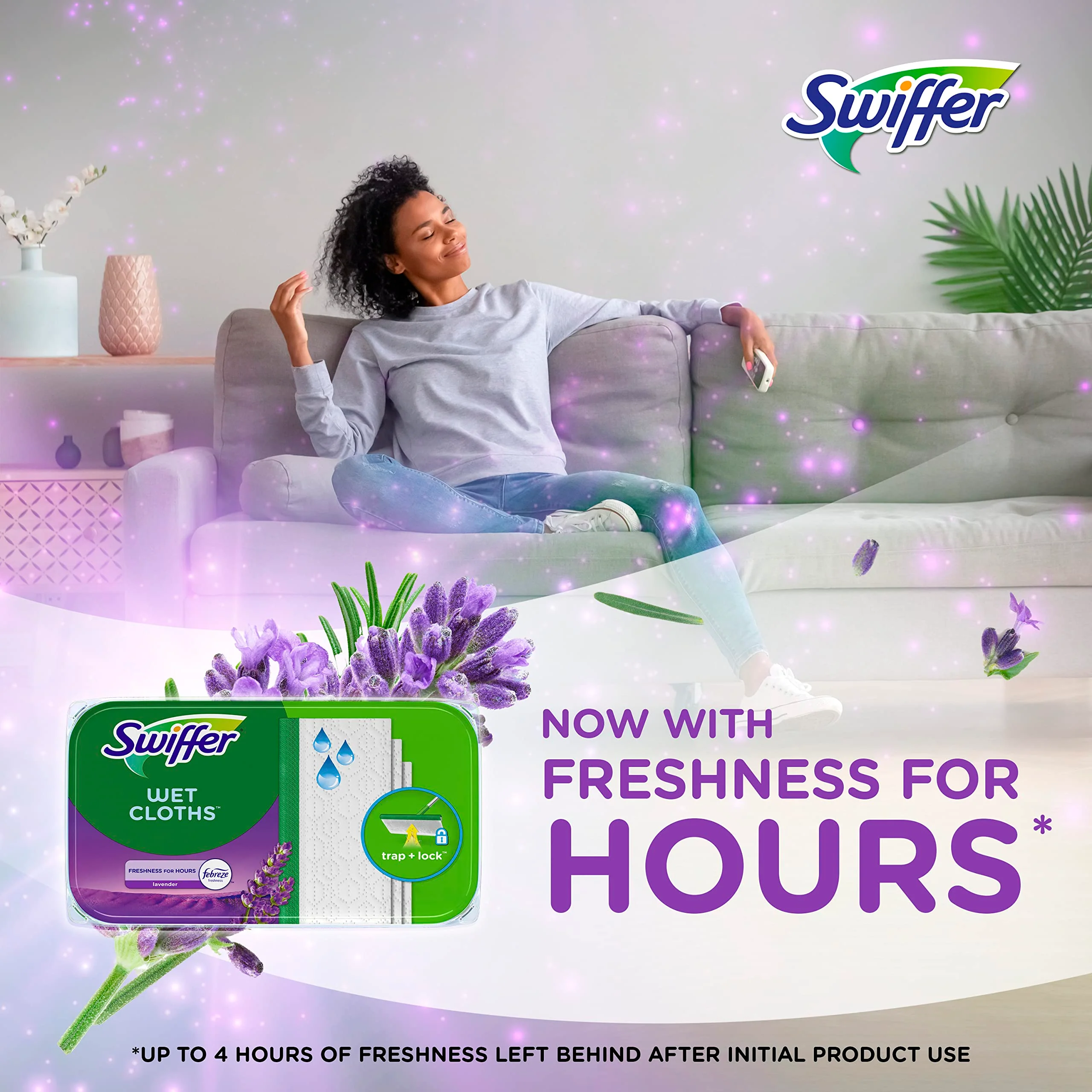 Swiffer Sweeper Wet Mopping Cloth Multi Surface Refills, Mops for Floor Cleaning, Febreze Lavender Scent, 36 Count - Image 6