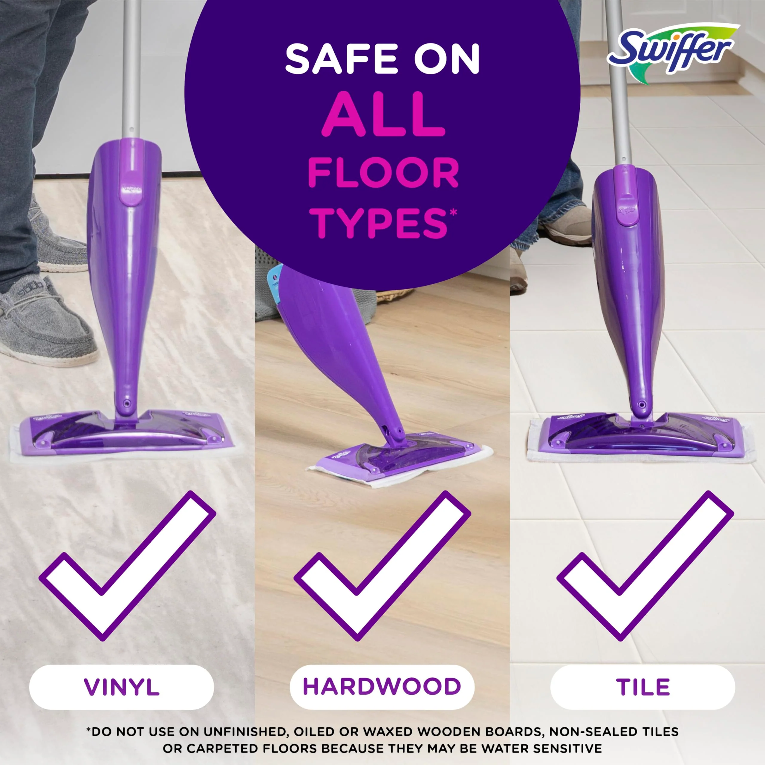 Swiffer WetJet Hardwood and Floor Spray Mop Cleaner Starter Kit, Includes: 1 Power Mop, 10 Pads, Cleaning Solution, Batteries - Image 7