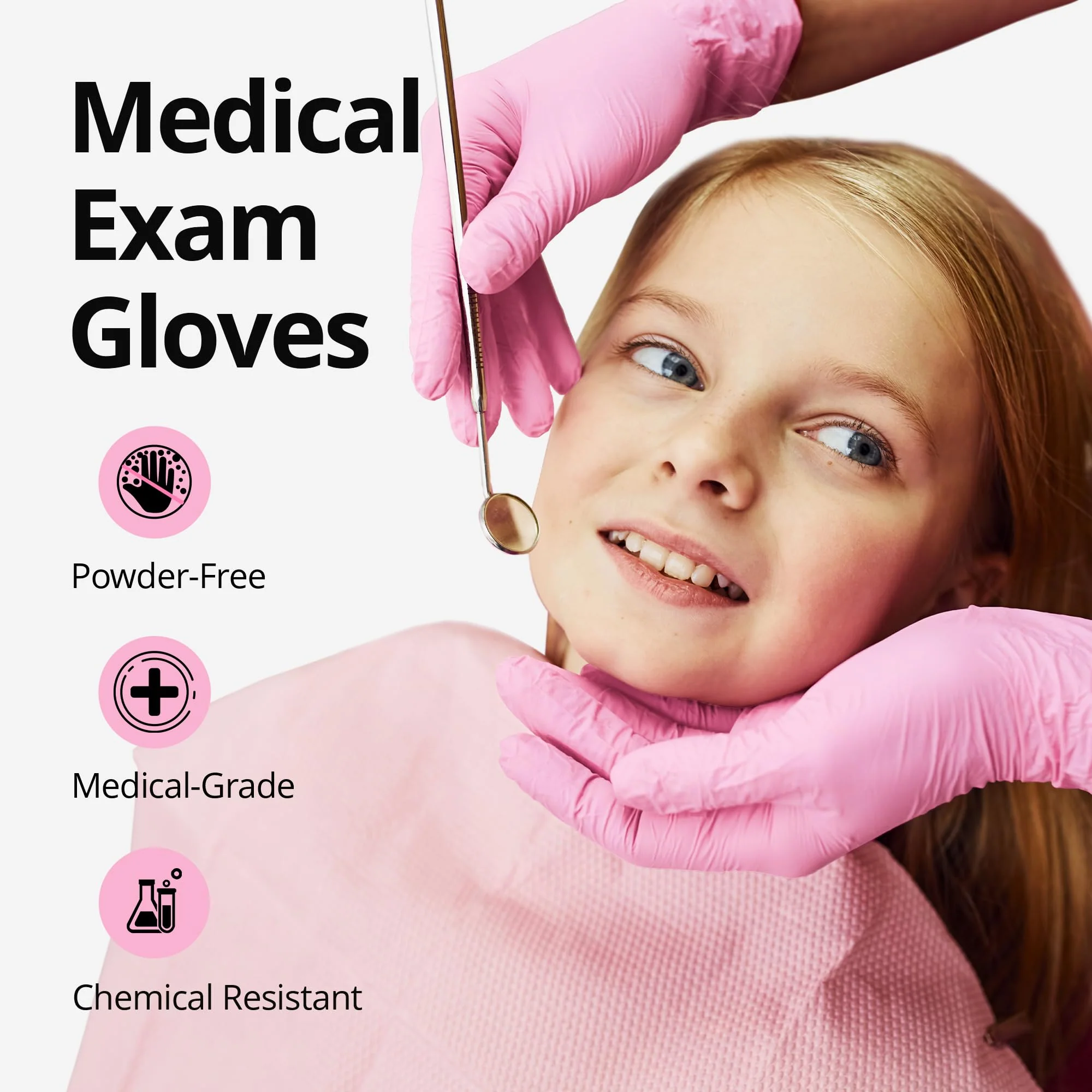 SwiftGrip Nitrile Disposable Gloves, Medical exam Gloves Disposable Latex Free, Gloves for Cleaning & Esthetician, Pink Rubber Gloves, Pink Cleaning Gloves, Powder-Free, 1000-ct Case (Large) - Image 8