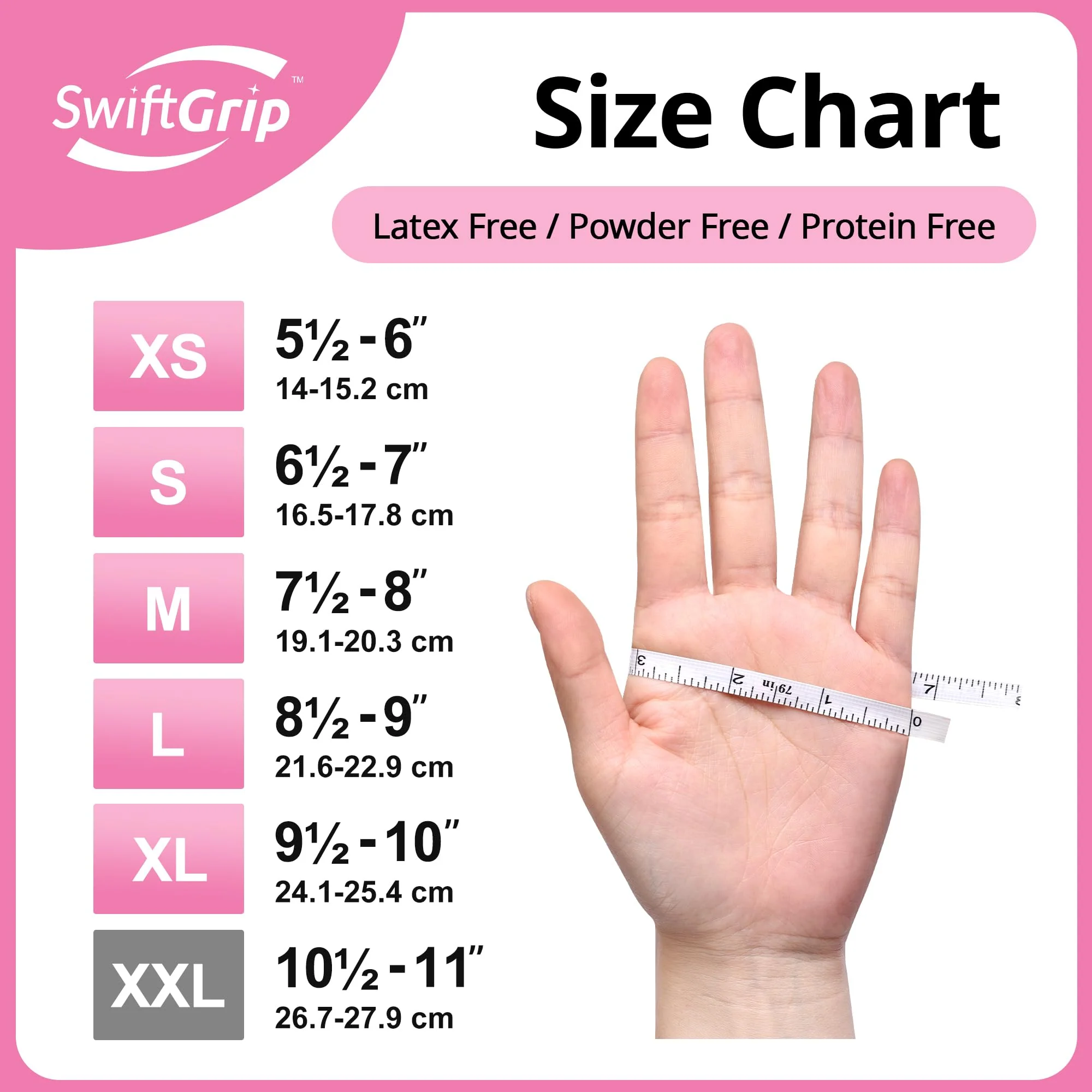 SwiftGrip Pink Disposable Gloves, Medical exam Gloves Disposable Latex Free, Gloves for Cleaning & Esthetician, Pink Rubber Gloves, Pink Cleaning Gloves, Powder-Free, 1000-ct Case (Small) - Image 4