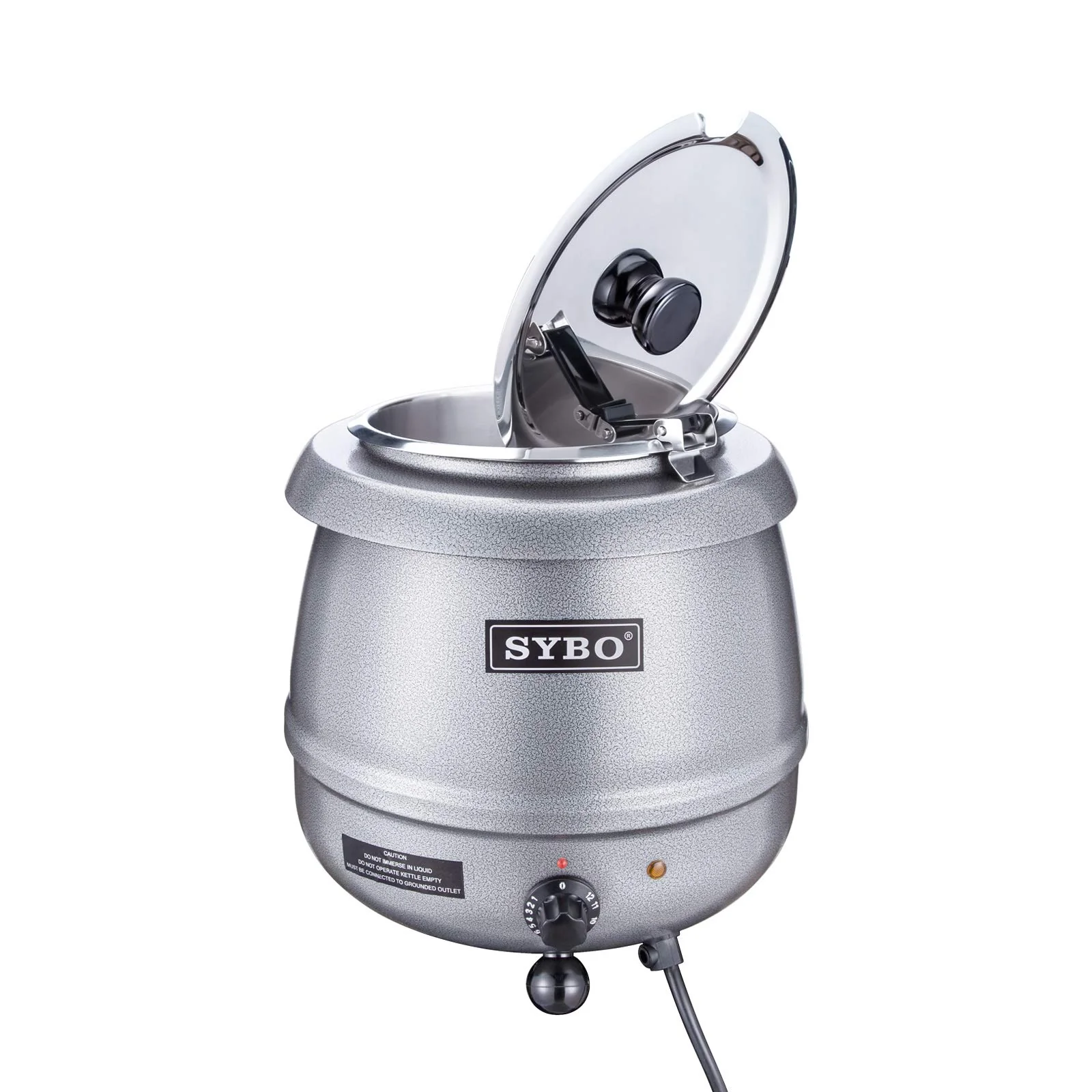 SYBO SB-6000-2G Commercial Grade Soup Kettle with Hinged Lid and Detachable Stainless Steel Insert Pot for Restaurant and Big Family, 10.5 Quarts, Silver - Image 2