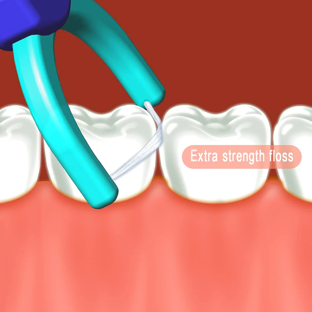 T.Smile Evolutionary Clean Dental Flossers, Kit of Refills Plus Mid-Length Handle (200 Extra-Strength Refills) - Image 6
