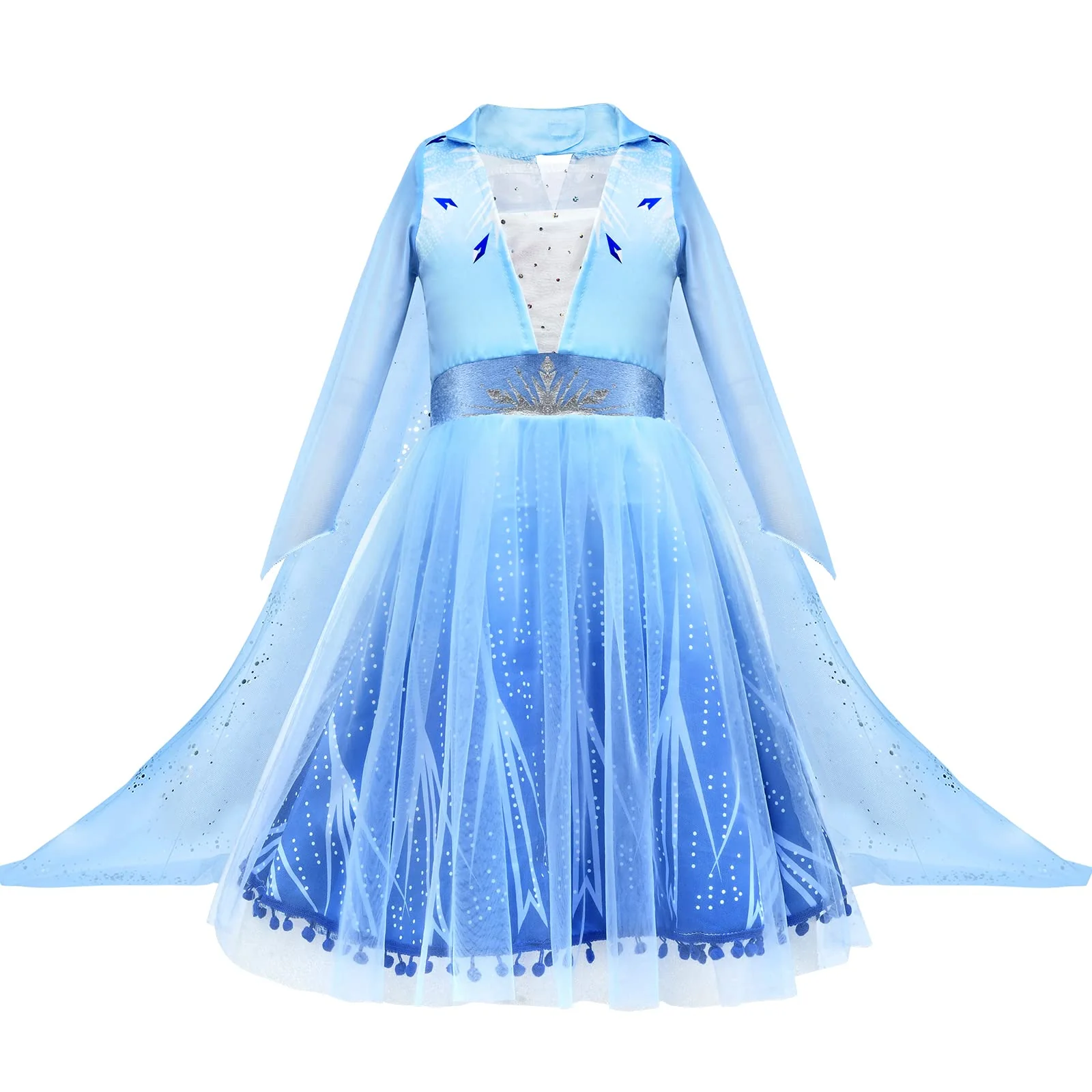 Tacobear 10Pcs Princess Costume Dress For Girls Kids Toddler Snow Princess Dress Up Clothes for Little Girls with Accessories Gloves Crown Wands Wig Necklace for 3-4T Kids Christmas Birthday Party - Image 7