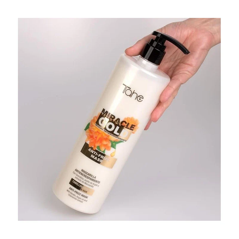 Tahe Miracle Gold Frizz Control Big Kit - Shampoo 1000ml, Mask 1000ml, Hair Shine Mist 200ml - Includes Hair Shine Mist for Ultimate Frizz Control - Image 6