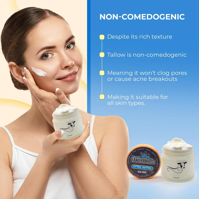 Tallow Balm, Face Cream, Body Cream, Hand Made, Tallow Face Moisturizer, Skin Tightening Cream for Body and Face, Scar Reducing Vitamin E Oil, Organic Skincare (2oz, Vanilla) - Image 4