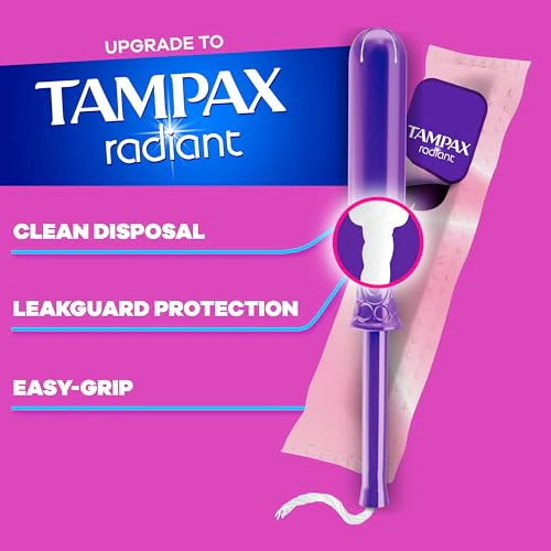 Tampax Pearl Tampons Regular Absorbency, with Leakguard Braid, Unscented, 50 Count x 2 Packs (100 Count Total) - Image 3