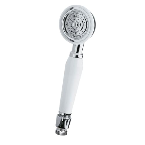 Taps2Traps® Victorian Style Traditional Shower Handset White & Chrome Bathroom Hand Held Or Fits Cradle + High Flow Shower Hose - Image 2