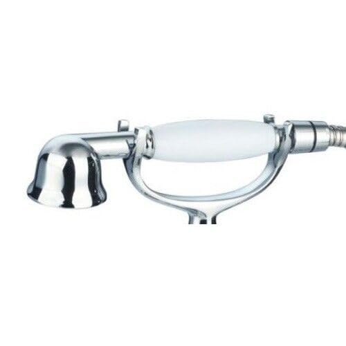 Taps2Traps® Victorian Style Traditional Shower Handset White & Chrome Bathroom Hand Held Or Fits Cradle + High Flow Shower Hose - Image 8