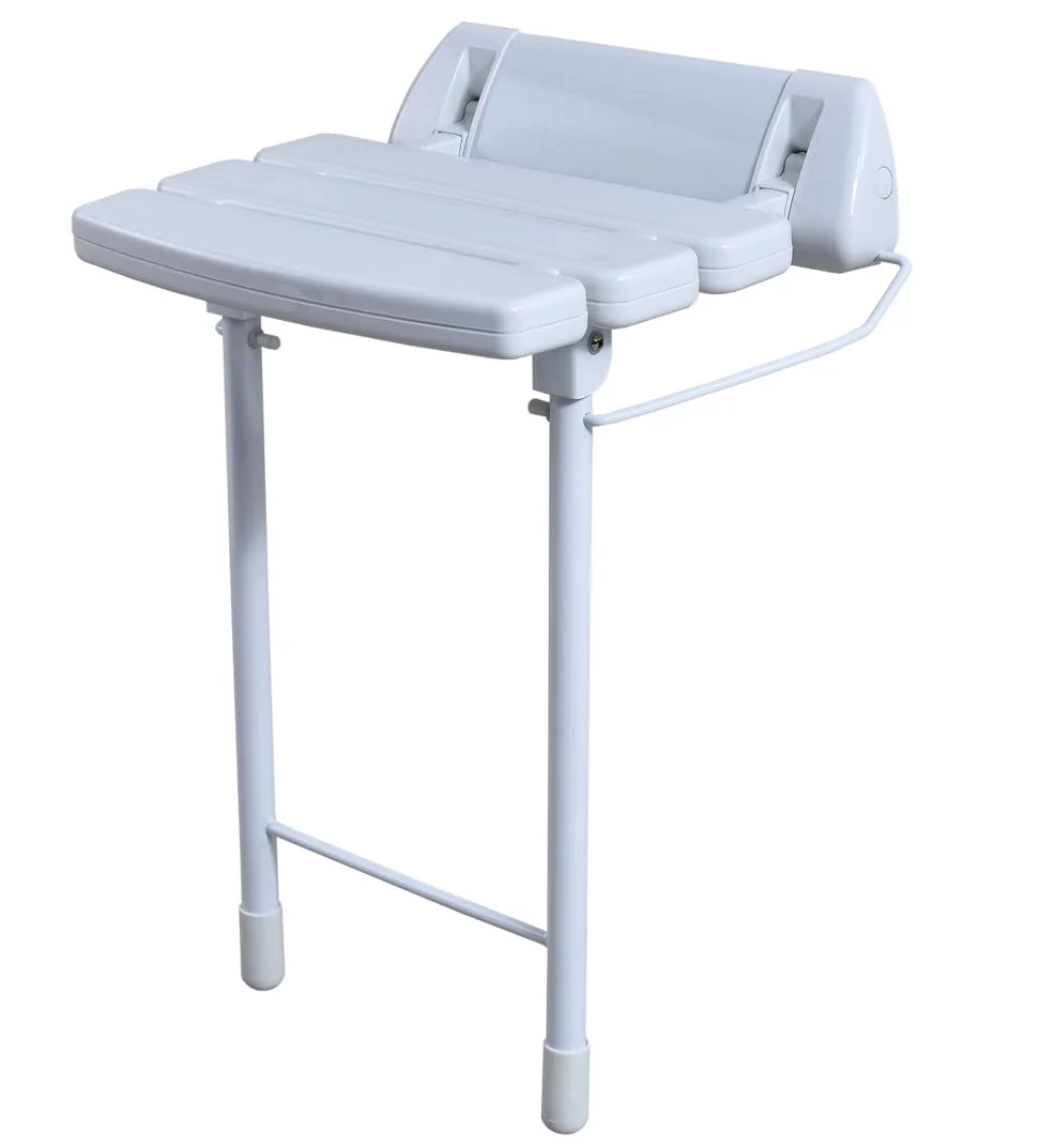 Taps2Traps® Wall Mounted Fold Down Shower Seat With Legs - Image 2