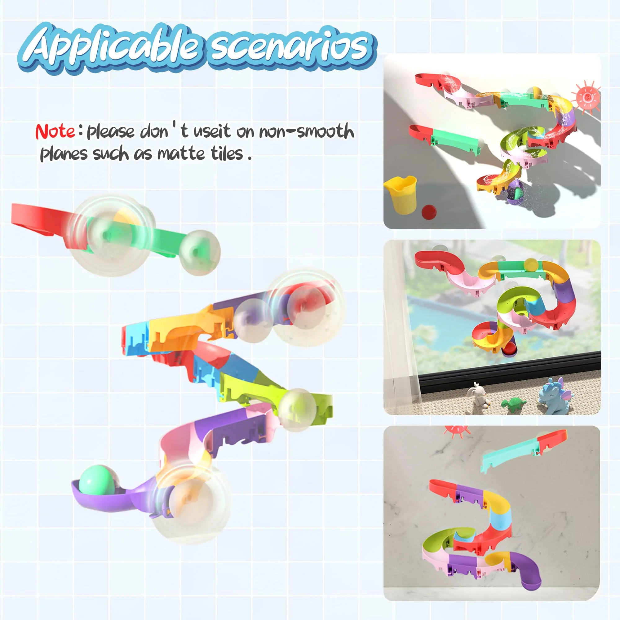 taseyok Toddler Bath Toys, Baby Bathtub Toys with Elephant Shower Sprays and Slide Track, Fishing Floating Animals Toys, Creative Shower Toys Christmas Birthday Gifts for Boys and Girls - Image 5