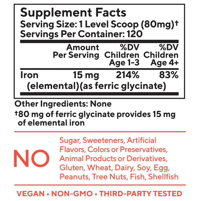 Tasteless Iron for Kids + Toddlers- Free of Sweeteners, Flavors and Preservatives- 4 Month Supply- Add to Beverages or Food. - Image 4