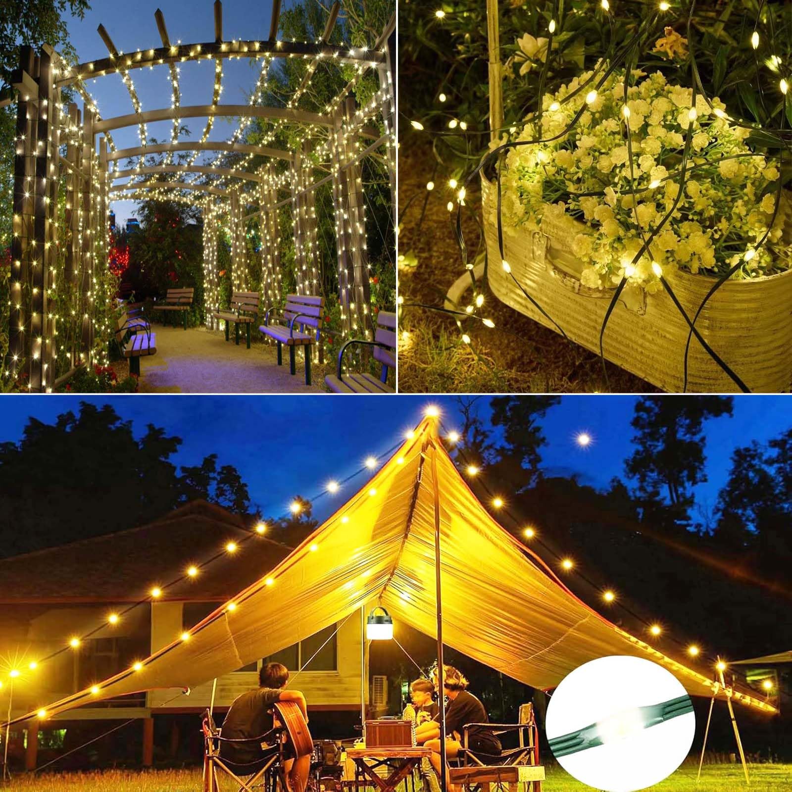 Tcamp 164FT 500 LED Christmas Lights, 8 Modes Christmas Tree Lights with Timer Memory Function, Green Wire Starry Fairy String Light for Xmas Tree Halloween Outdoor Indoor Decor (Warm White) - Image 4