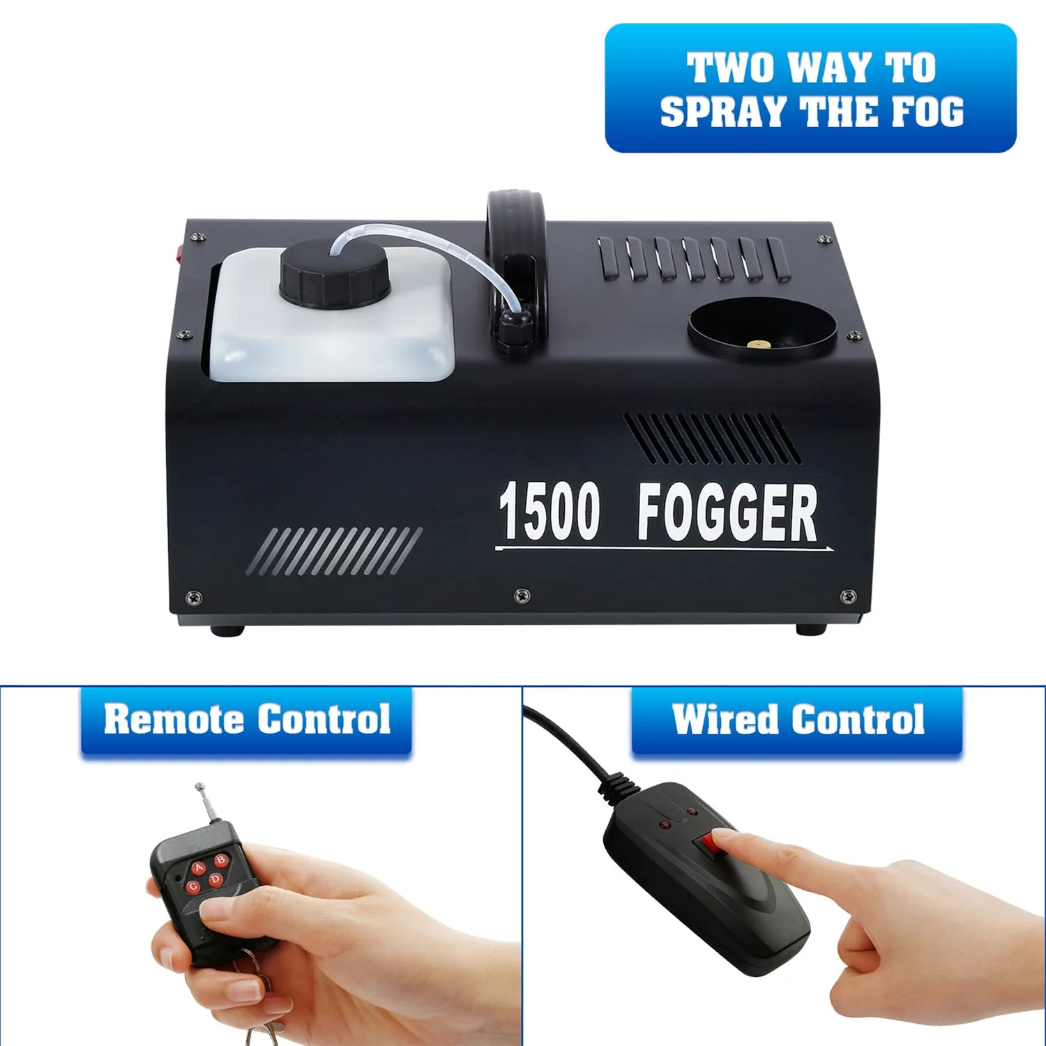 TCFUNDY 1500W Fog Machine 2PCS Vertical Smoke Machine Stage Fogger with Remote control for Halloween Wedding Disco Club Christmas Party DJ Performance - Image 7