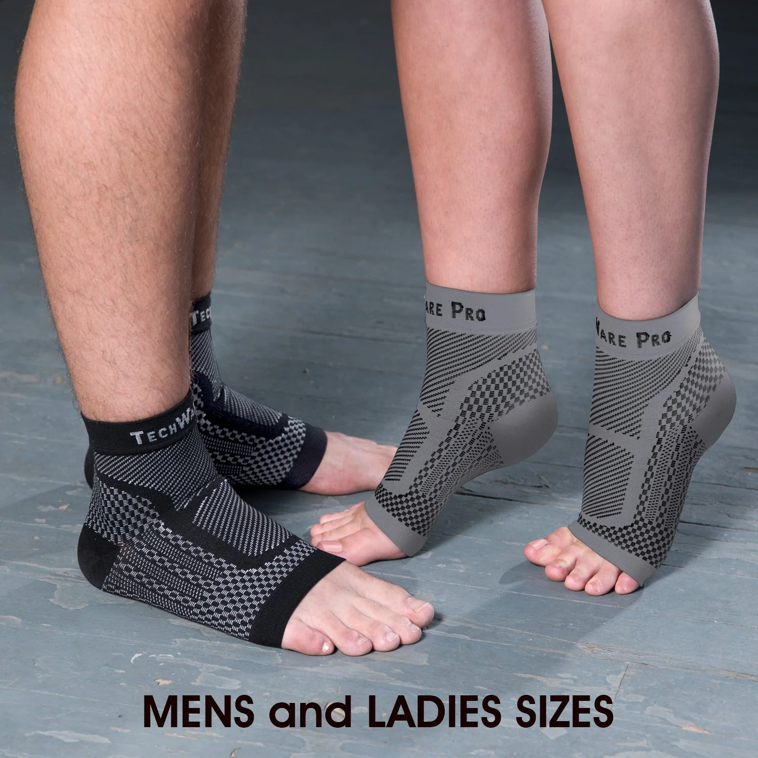 TechWare Pro Ankle Brace Compression Sleeve - Relieves Achilles Tendonitis, Joint Pain. Plantar Fasciitis Foot Sock with Arch Support Reduces Swelling & Heel Spur Pain. (Gray, XXL) - Image 6